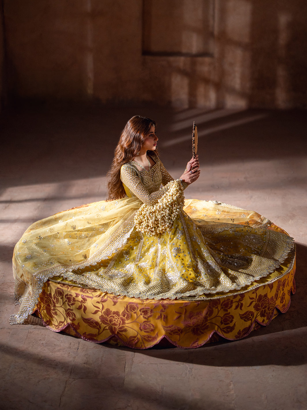 D-606, made by MAIRAZ — seated view showing the full skirt; design reference