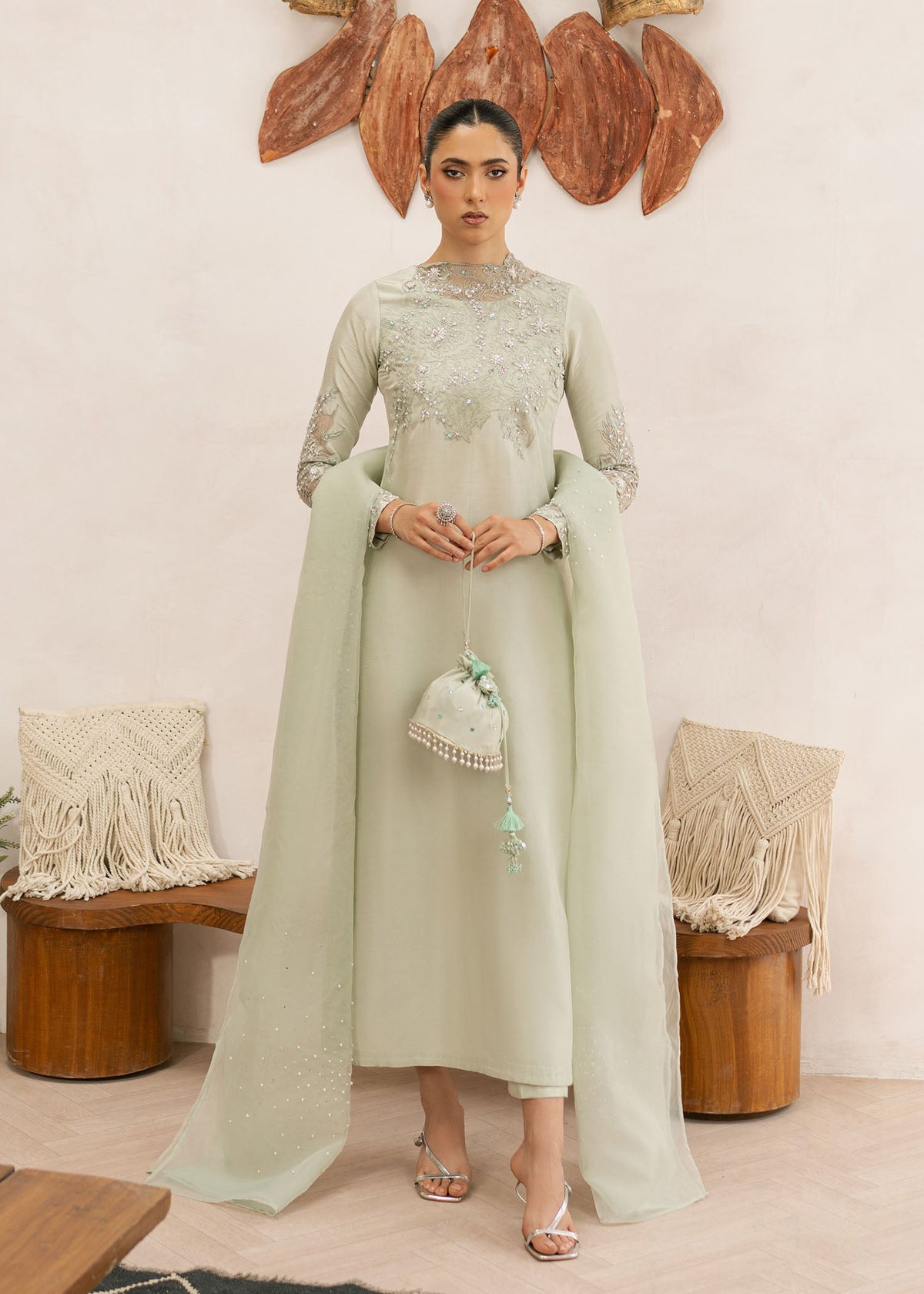 Daphne apple green shirt suit, reference outfit photograph 1 — Made by Mairaz reproduction