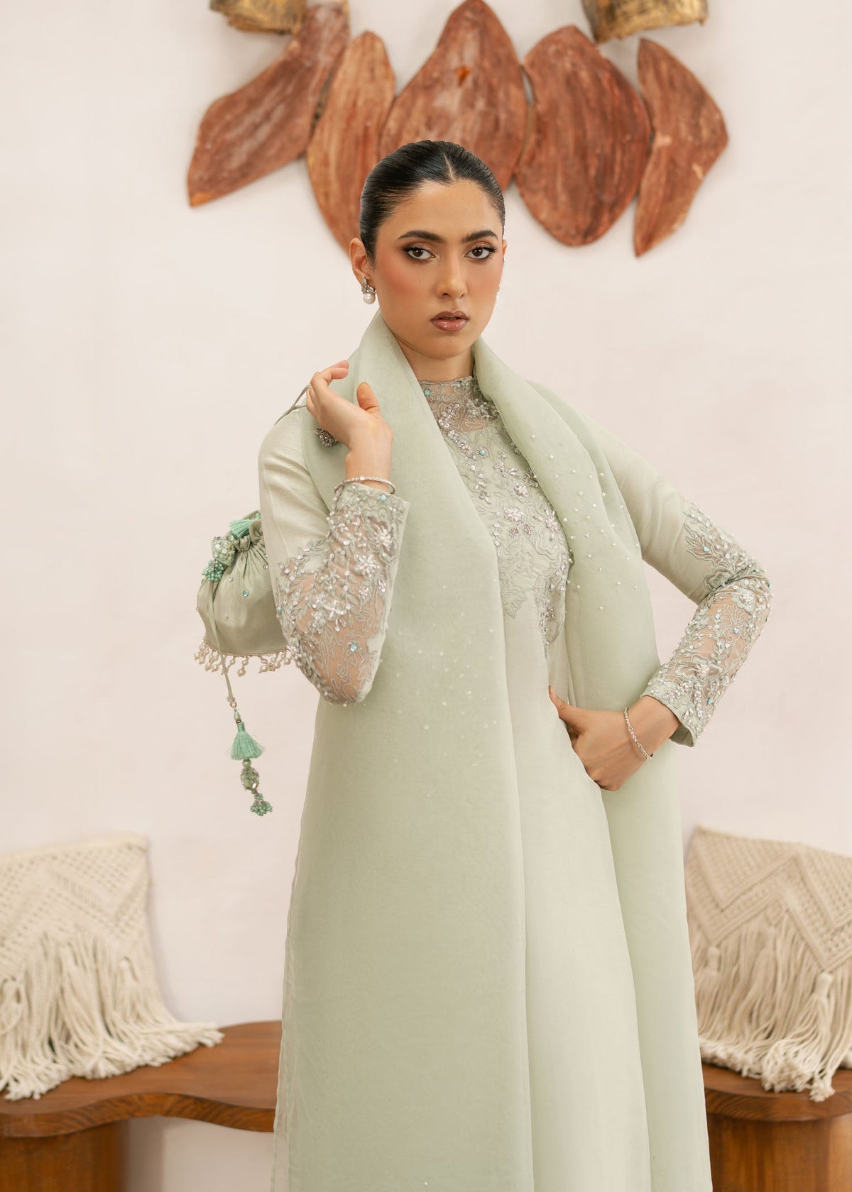 Daphne apple green shirt suit, reference outfit photograph 2 — Made by Mairaz reproduction