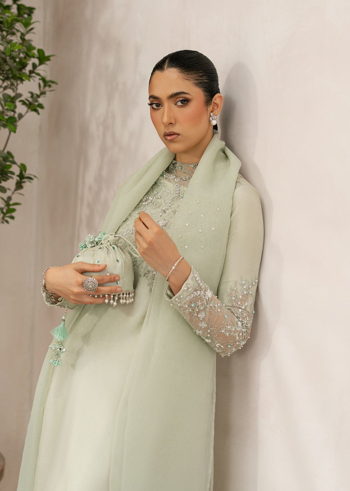 Daphne apple green shirt suit, reference outfit photograph 4 — Made by Mairaz reproduction