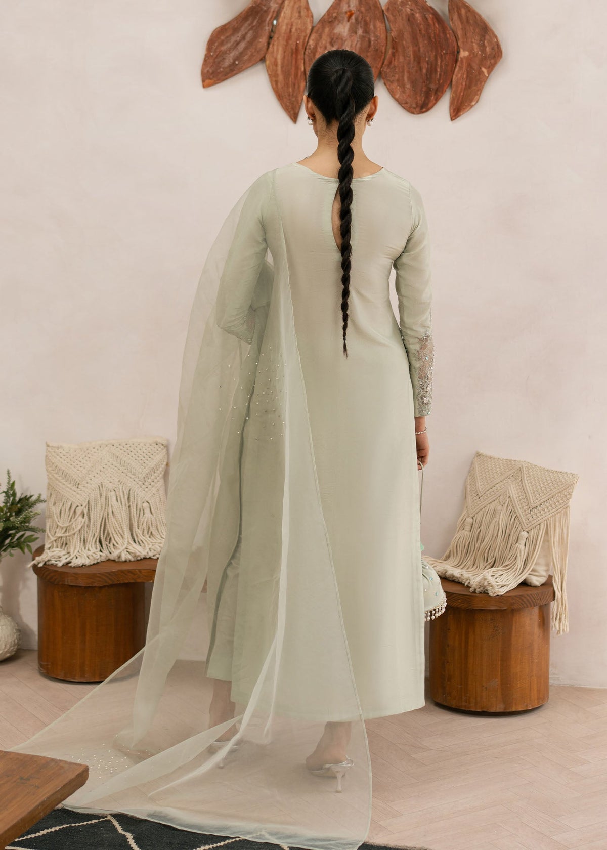 Daphne apple green shirt suit, reference outfit photograph 6 — Made by Mairaz reproduction