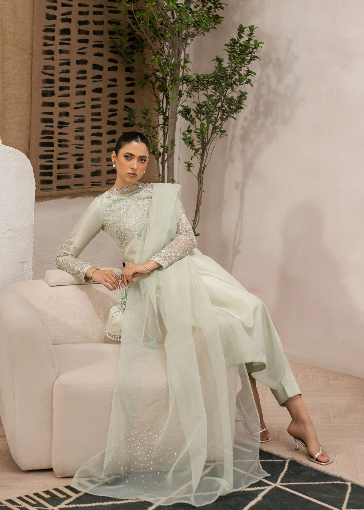 Daphne apple green shirt suit, reference outfit photograph 7 — Made by Mairaz reproduction