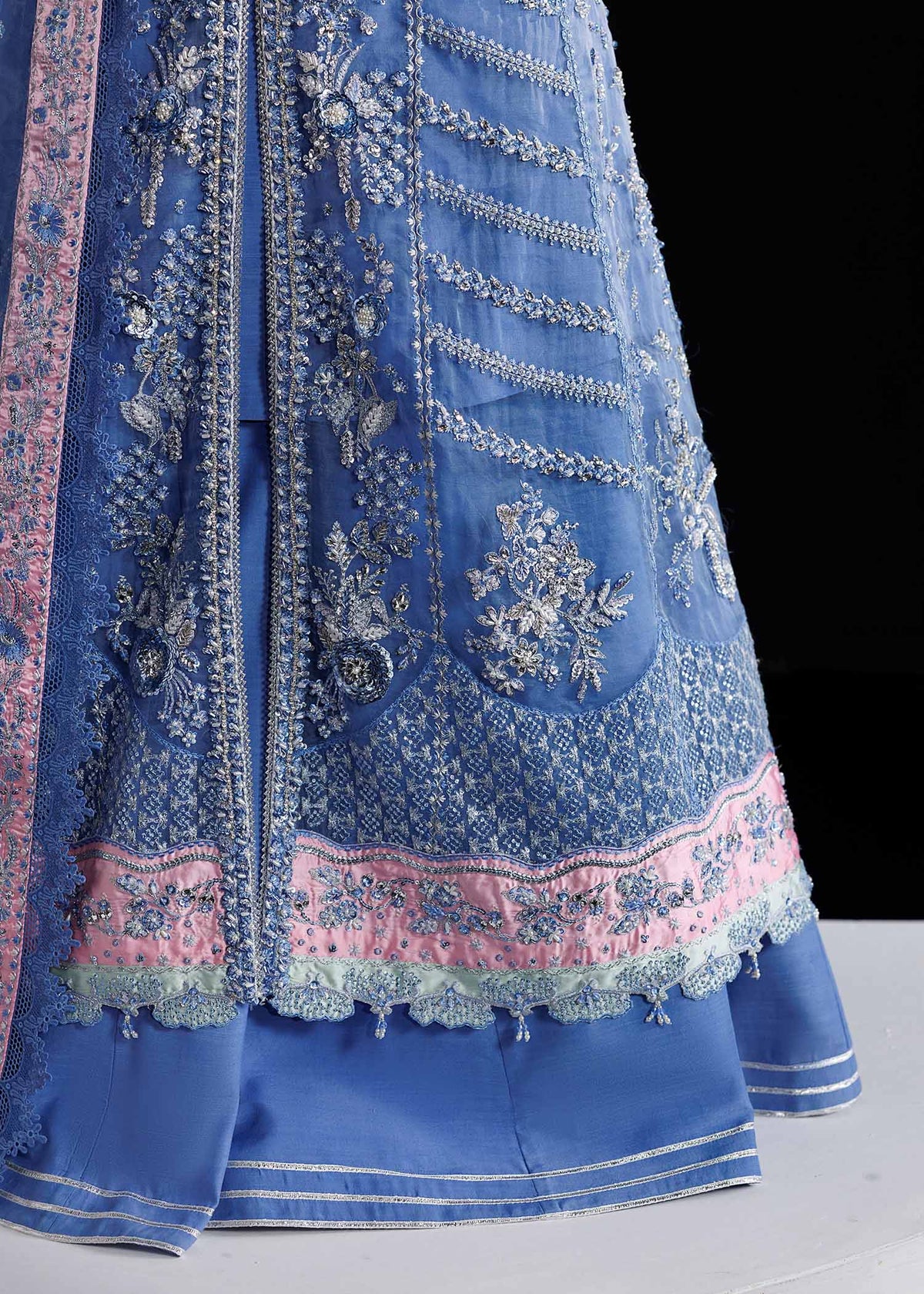 Rosalia, made by MAIRAZ — maya blue long shirt, hem border detail