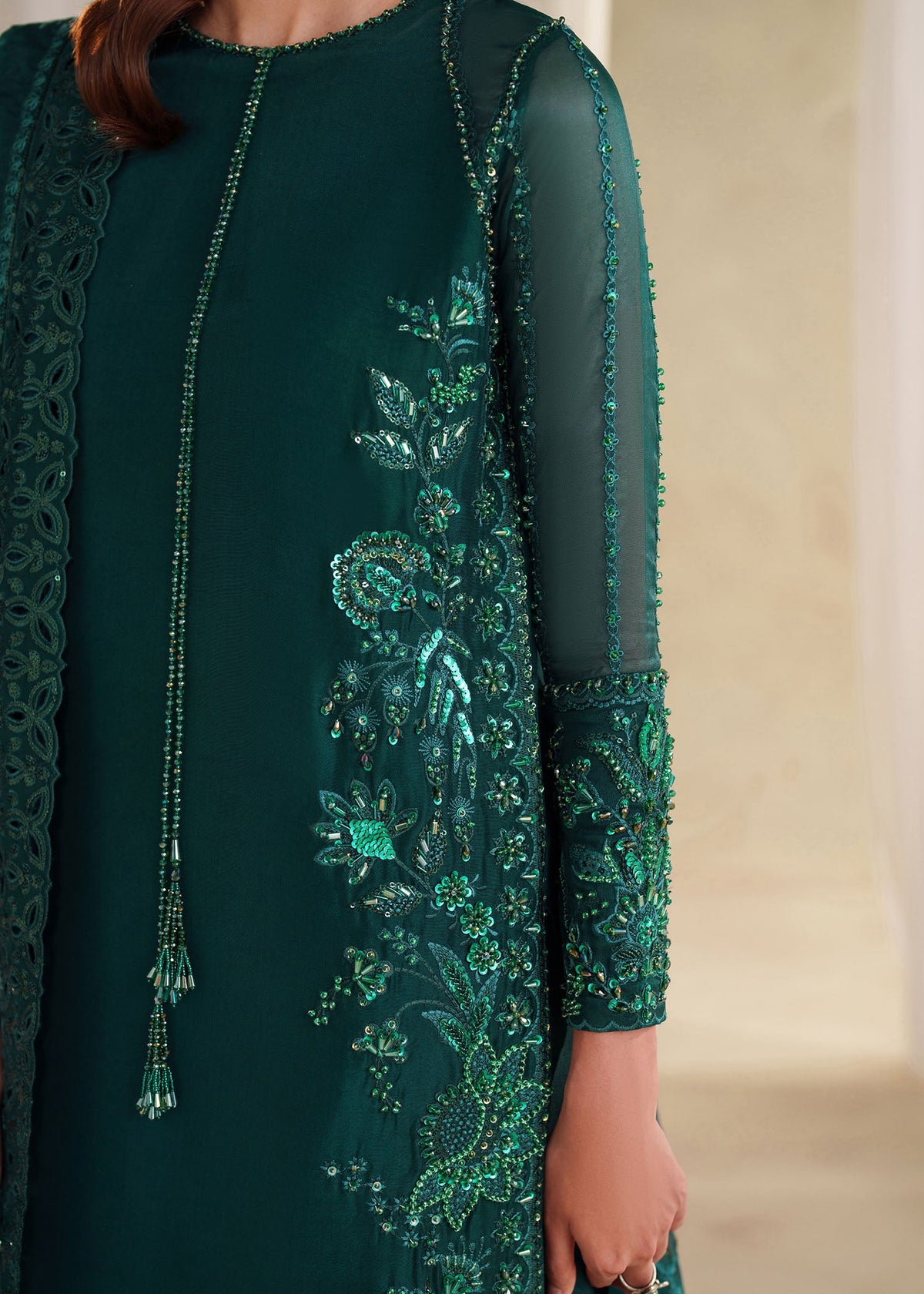 Eiza bottle green shirt suit, reference outfit photograph 2 — Made by Mairaz reproduction