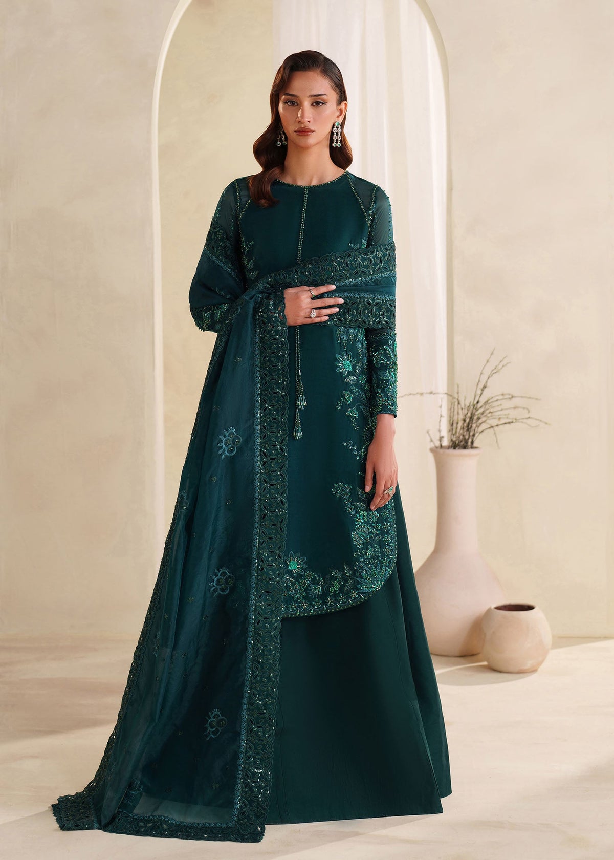 Eiza bottle green shirt suit, reference outfit photograph 4 — Made by Mairaz reproduction