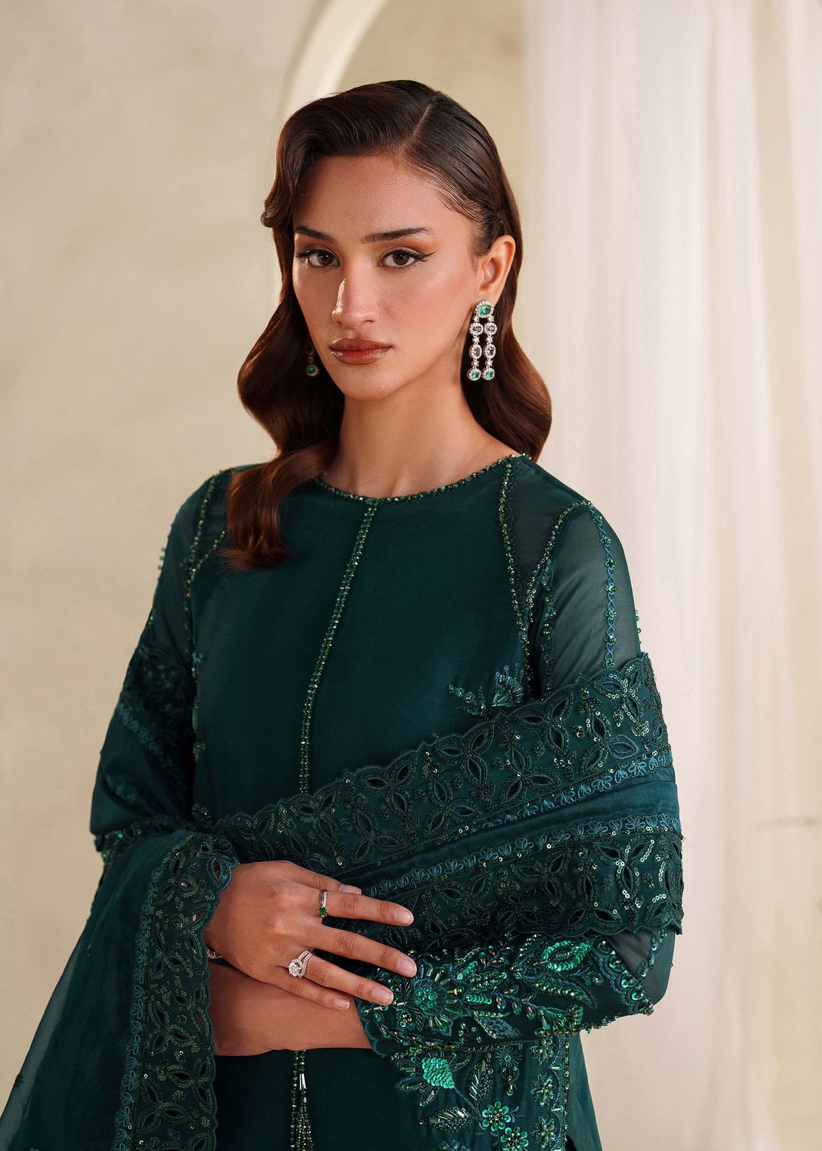 Eiza bottle green shirt suit, reference outfit photograph 5 — Made by Mairaz reproduction