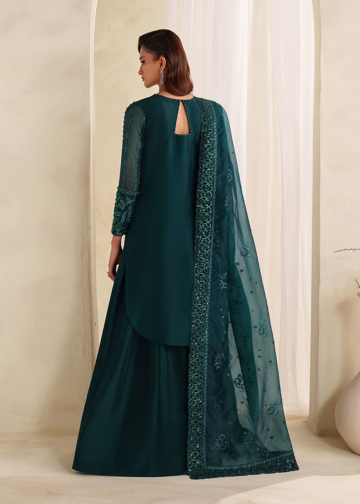 Eiza bottle green shirt suit, reference outfit photograph 6 — Made by Mairaz reproduction