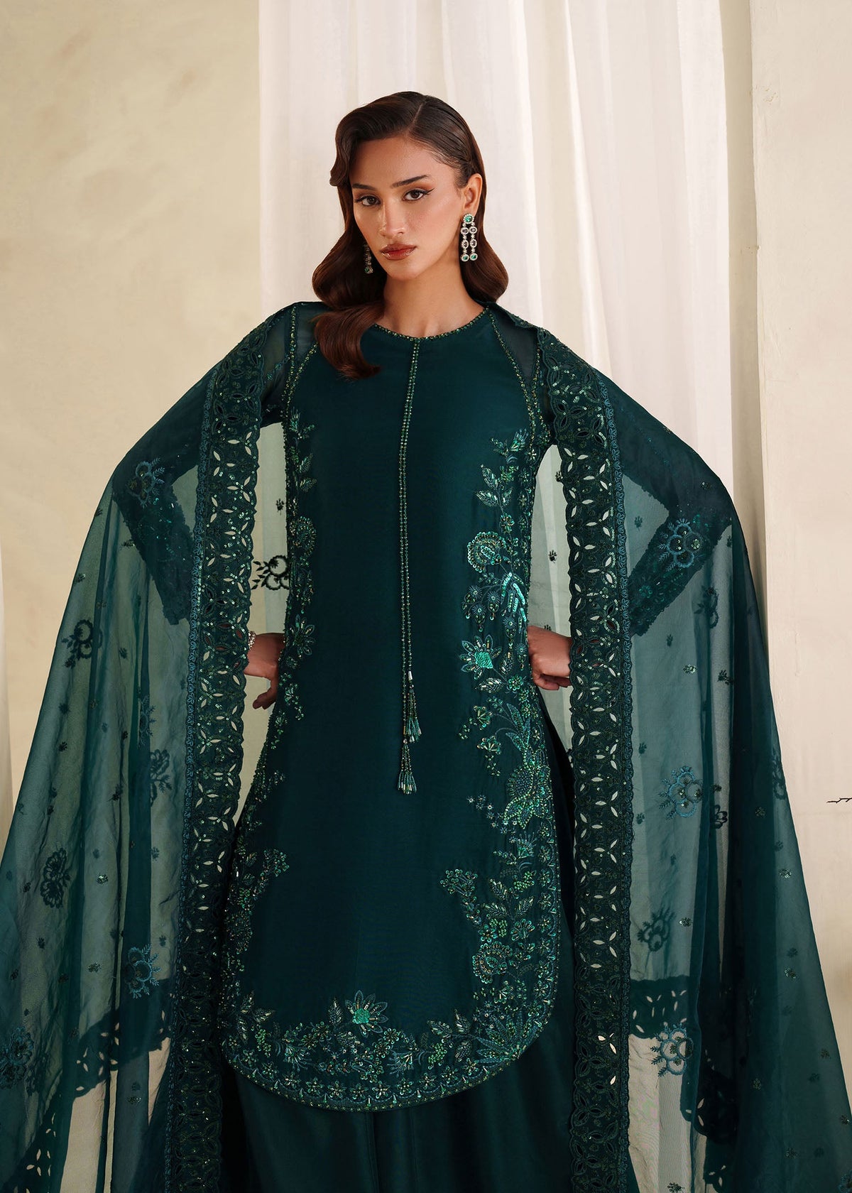 Eiza bottle green shirt suit, reference outfit photograph 8 — Made by Mairaz reproduction