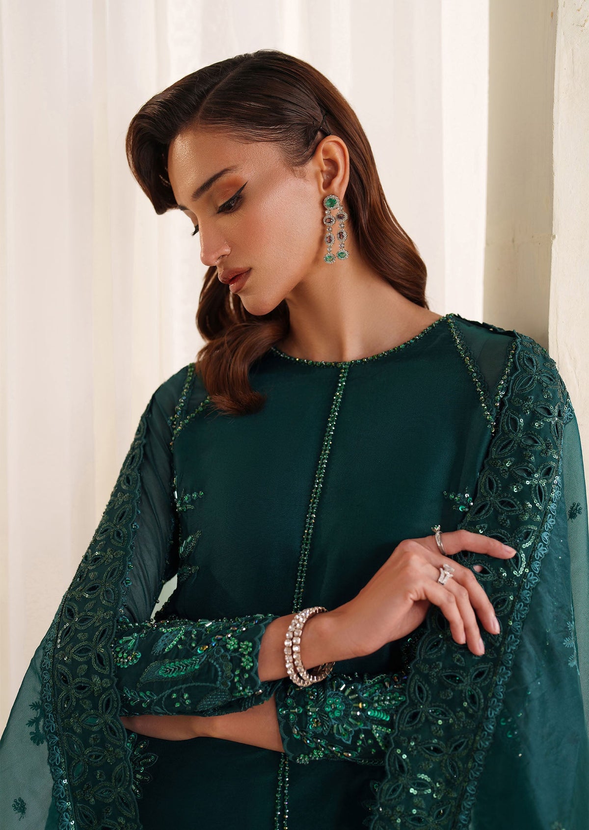 Eiza bottle green shirt suit, reference outfit photograph 9 — Made by Mairaz reproduction