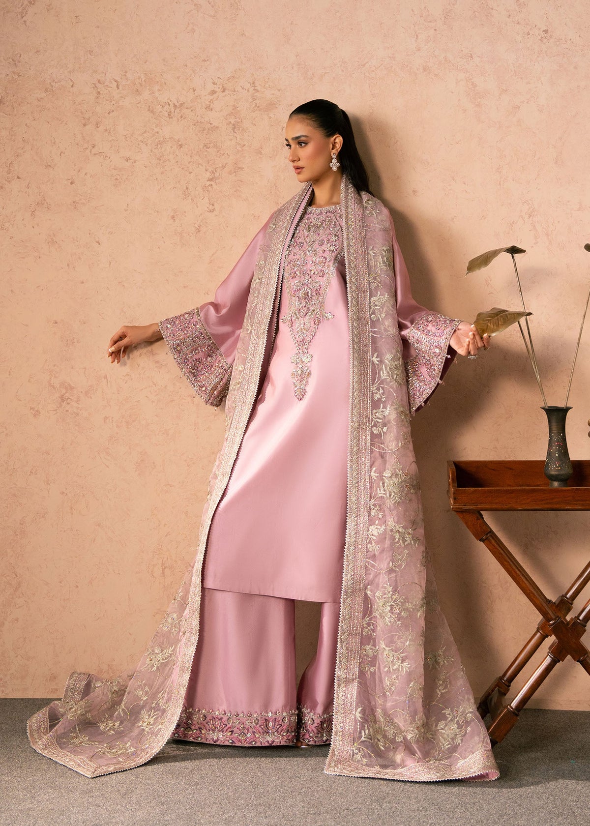 Elaris blush pink shirt suit, reference outfit photograph 6 — Made by Mairaz reproduction