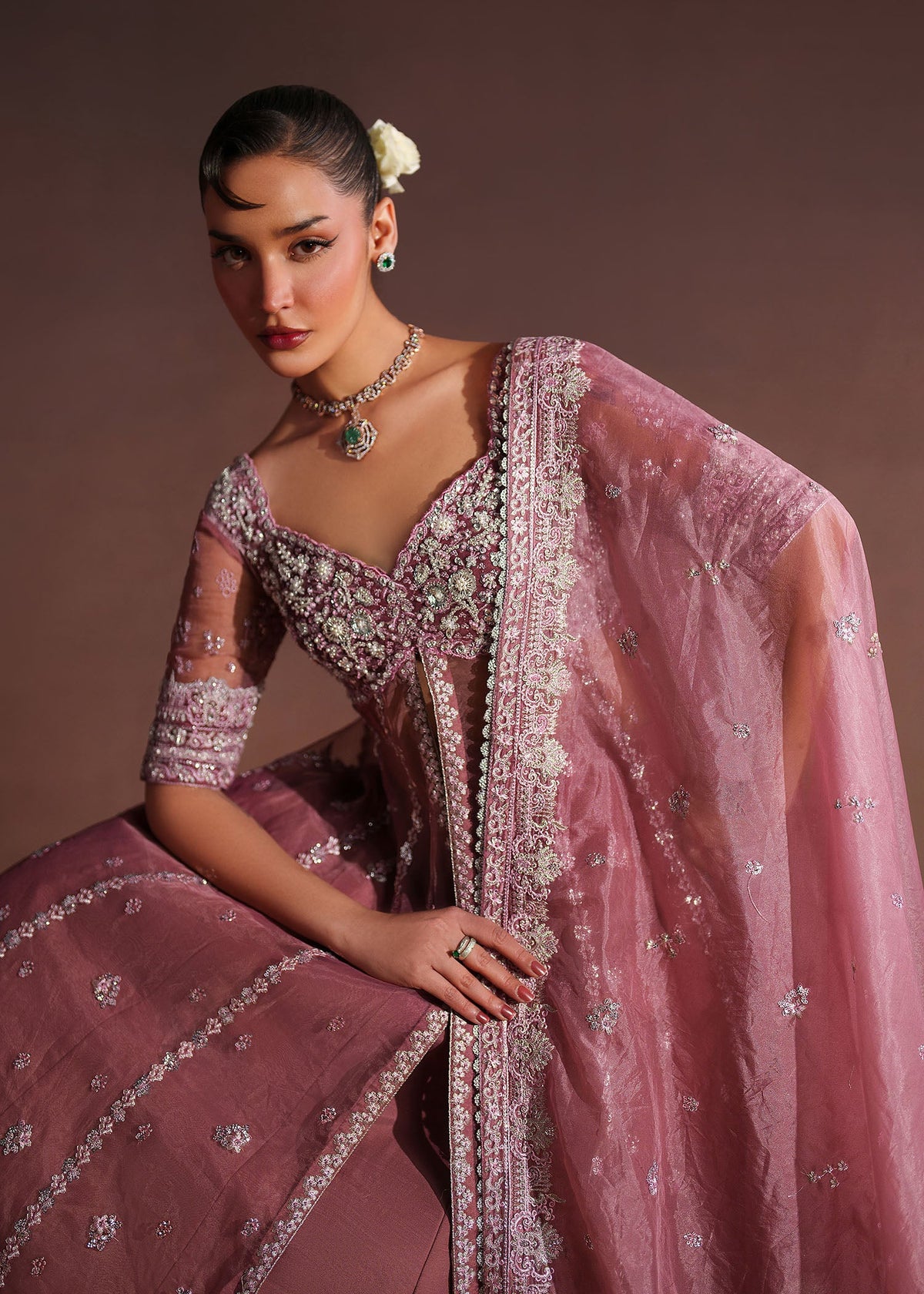 Elima light mauve pishwas, reference outfit photograph 7 — Made by Mairaz reproduction