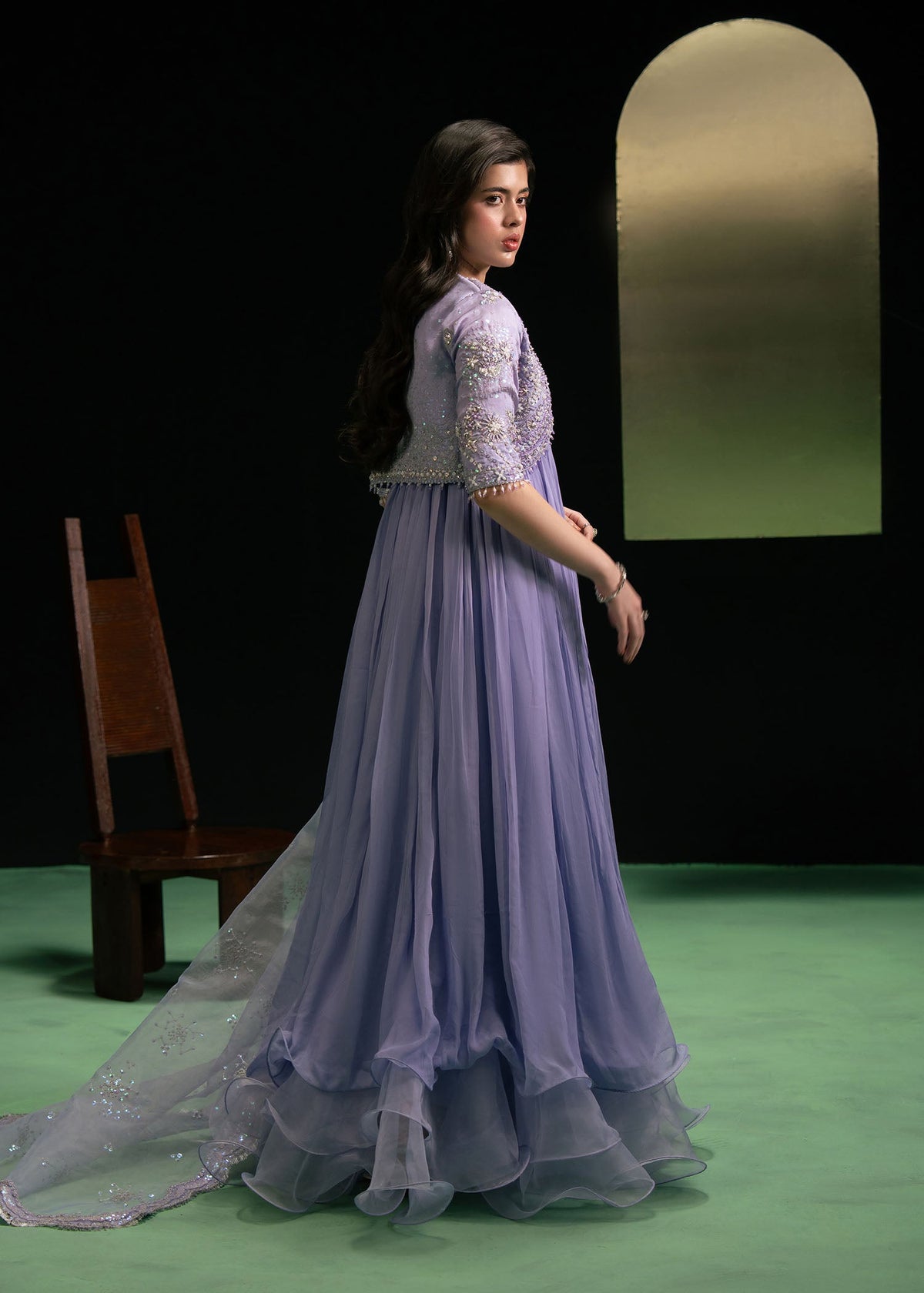 Embrace lilac mist layered pishwas, reference outfit photograph 3 — Made by Mairaz reproduction