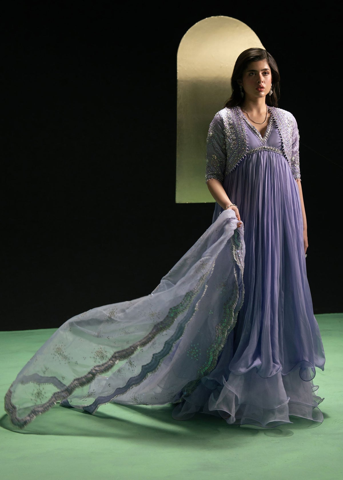 Embrace lilac mist layered pishwas, reference outfit photograph 4 — Made by Mairaz reproduction
