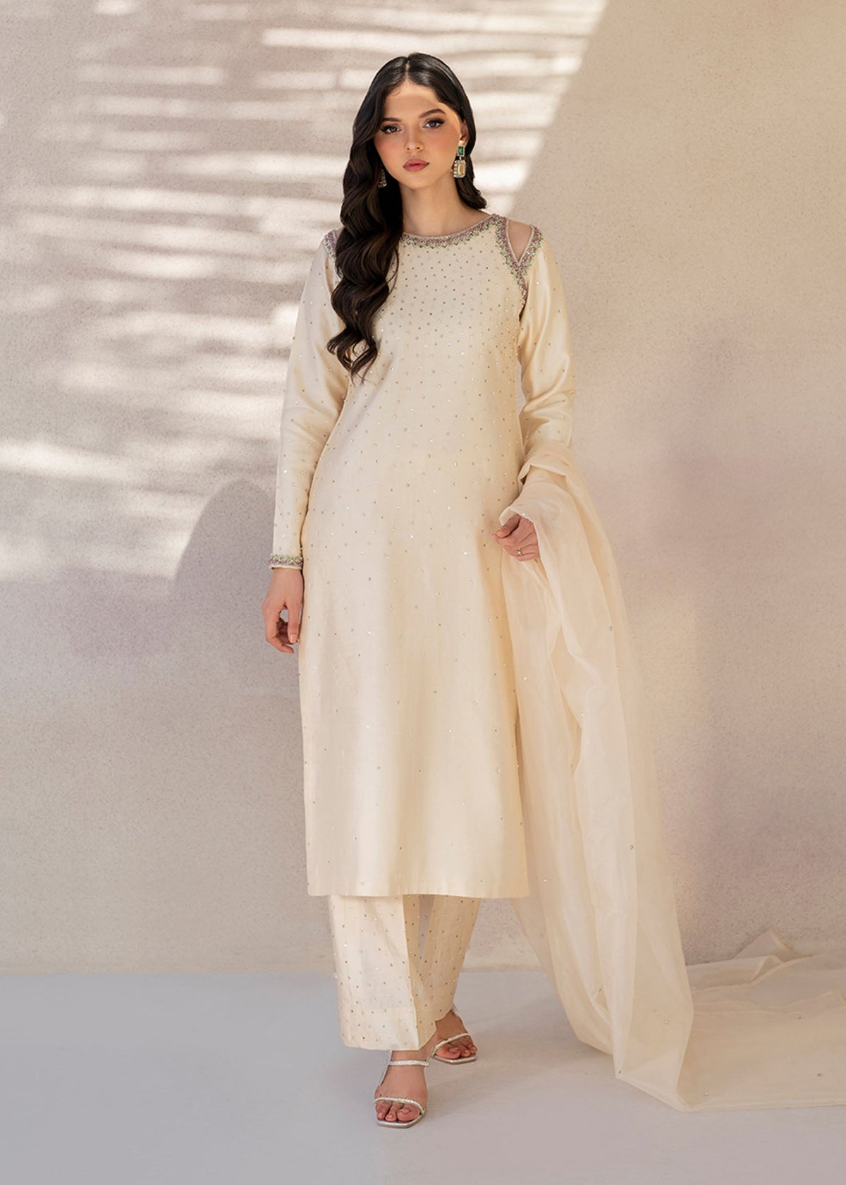 Guzel off white shirt suit, reference outfit photograph 1 — Made by Mairaz reproduction
