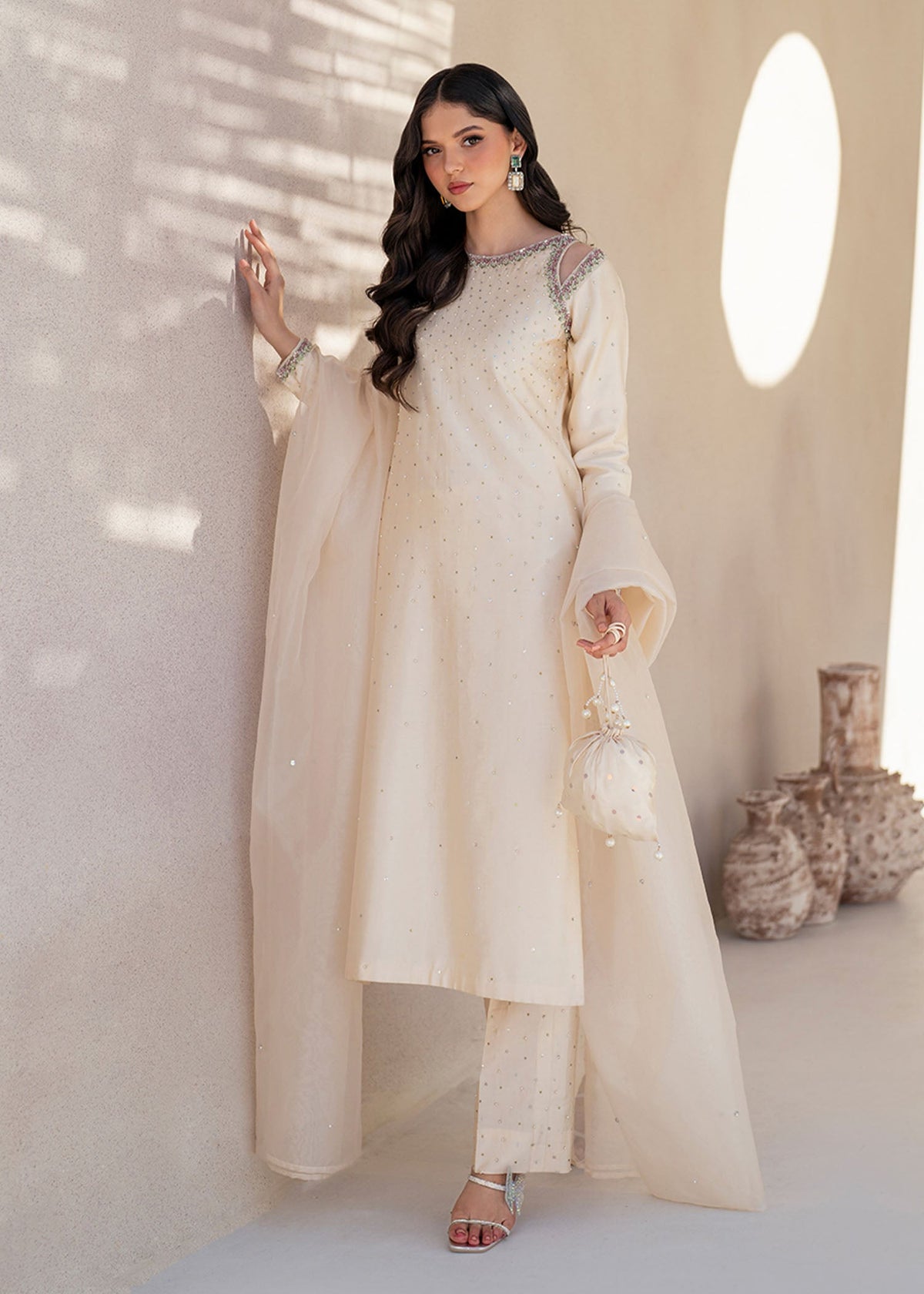 Guzel off white shirt suit, reference outfit photograph 9 — Made by Mairaz reproduction