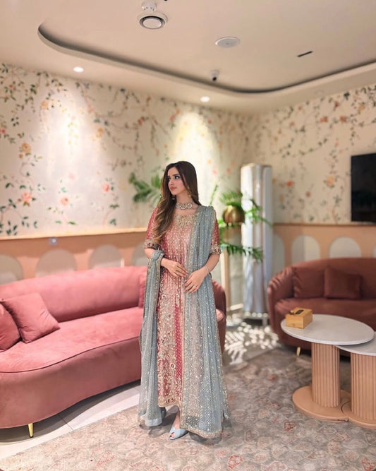 Haris Shakeel – Pink Double Dupatta Style — source-design reference, additional view 1