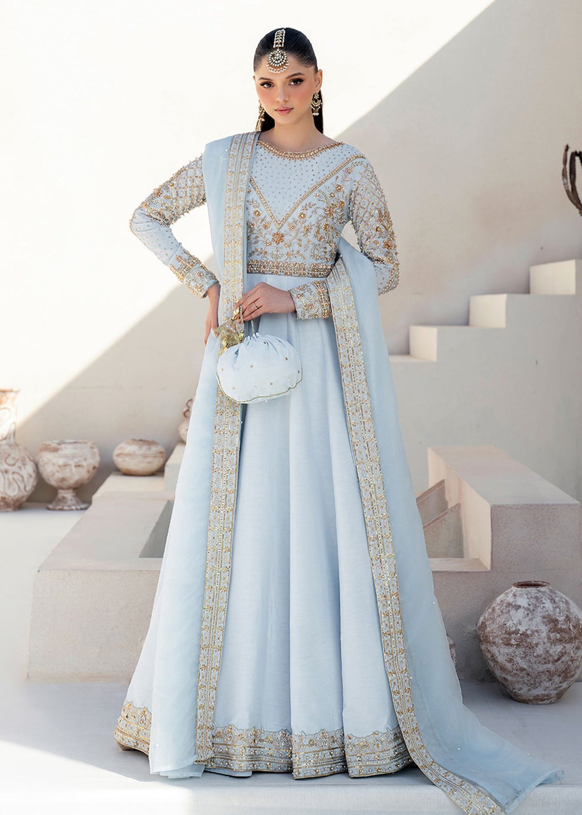 Hoor ice blue pishwas, reference outfit photograph 1 — Made by Mairaz reproduction