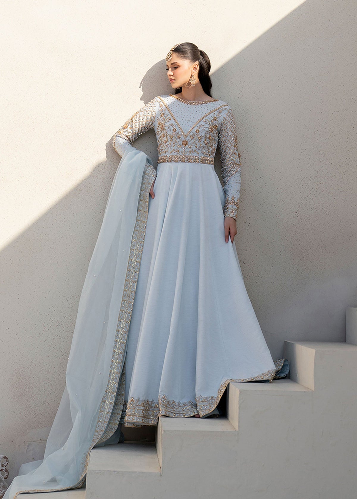 Hoor ice blue pishwas, reference outfit photograph 10 — Made by Mairaz reproduction