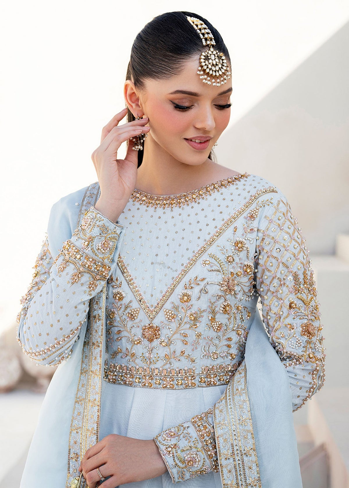 Hoor ice blue pishwas, reference outfit photograph 2 — Made by Mairaz reproduction