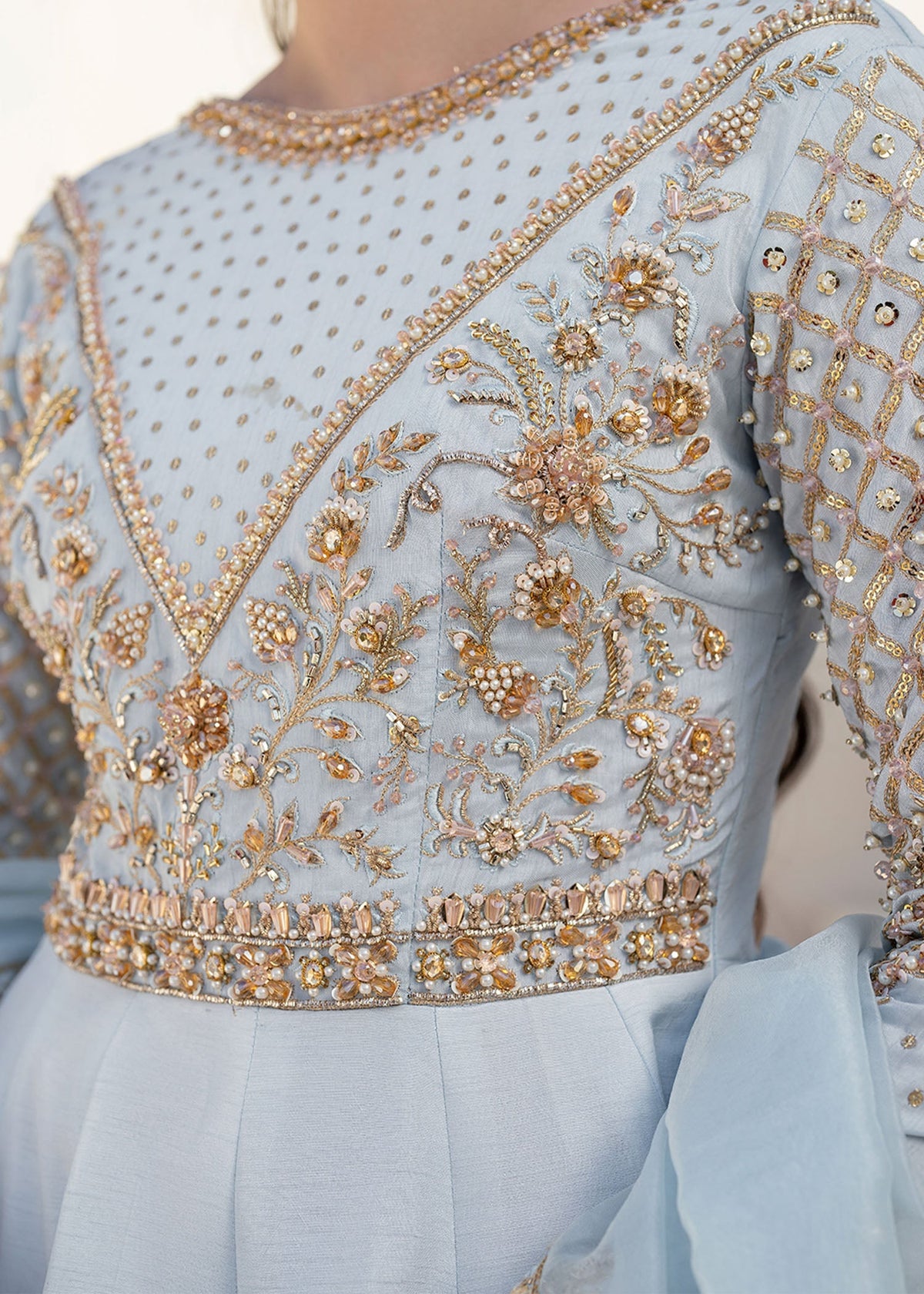 Hoor ice blue pishwas, reference outfit photograph 3 — Made by Mairaz reproduction