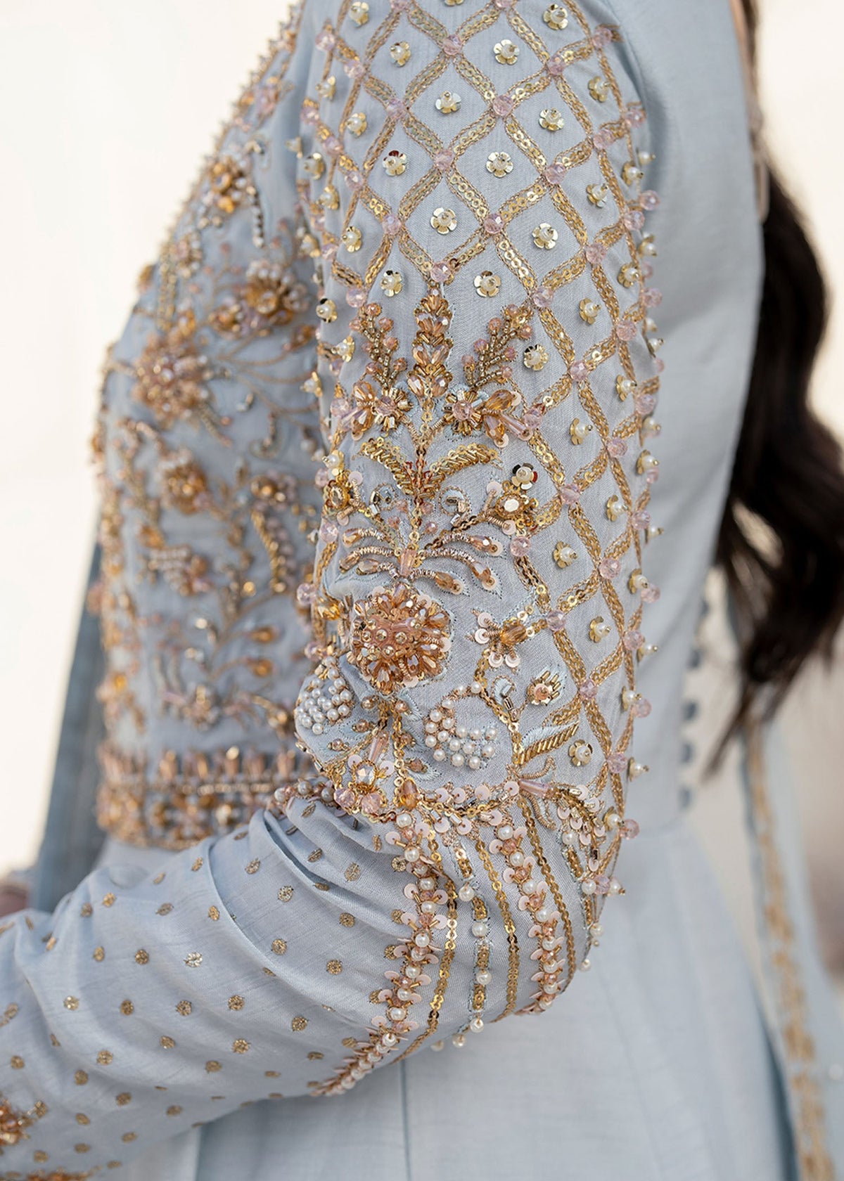 Hoor ice blue pishwas, reference outfit photograph 4 — Made by Mairaz reproduction