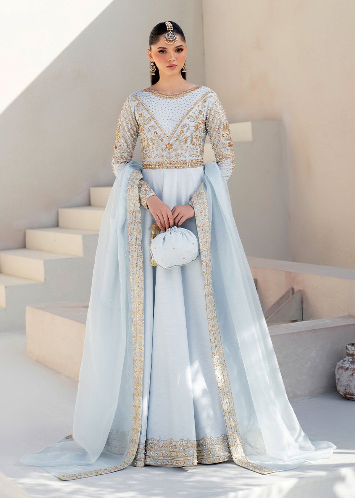 Hoor ice blue pishwas, reference outfit photograph 6 — Made by Mairaz reproduction