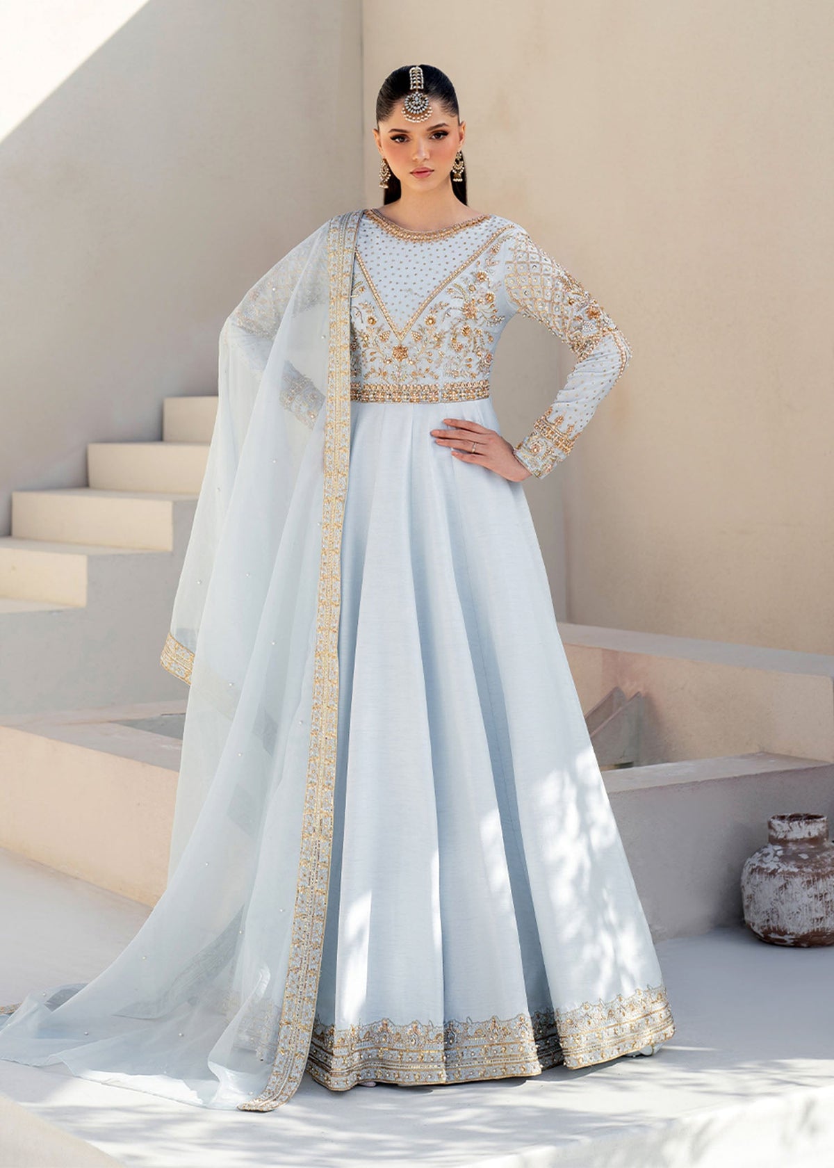 Hoor ice blue pishwas, reference outfit photograph 7 — Made by Mairaz reproduction