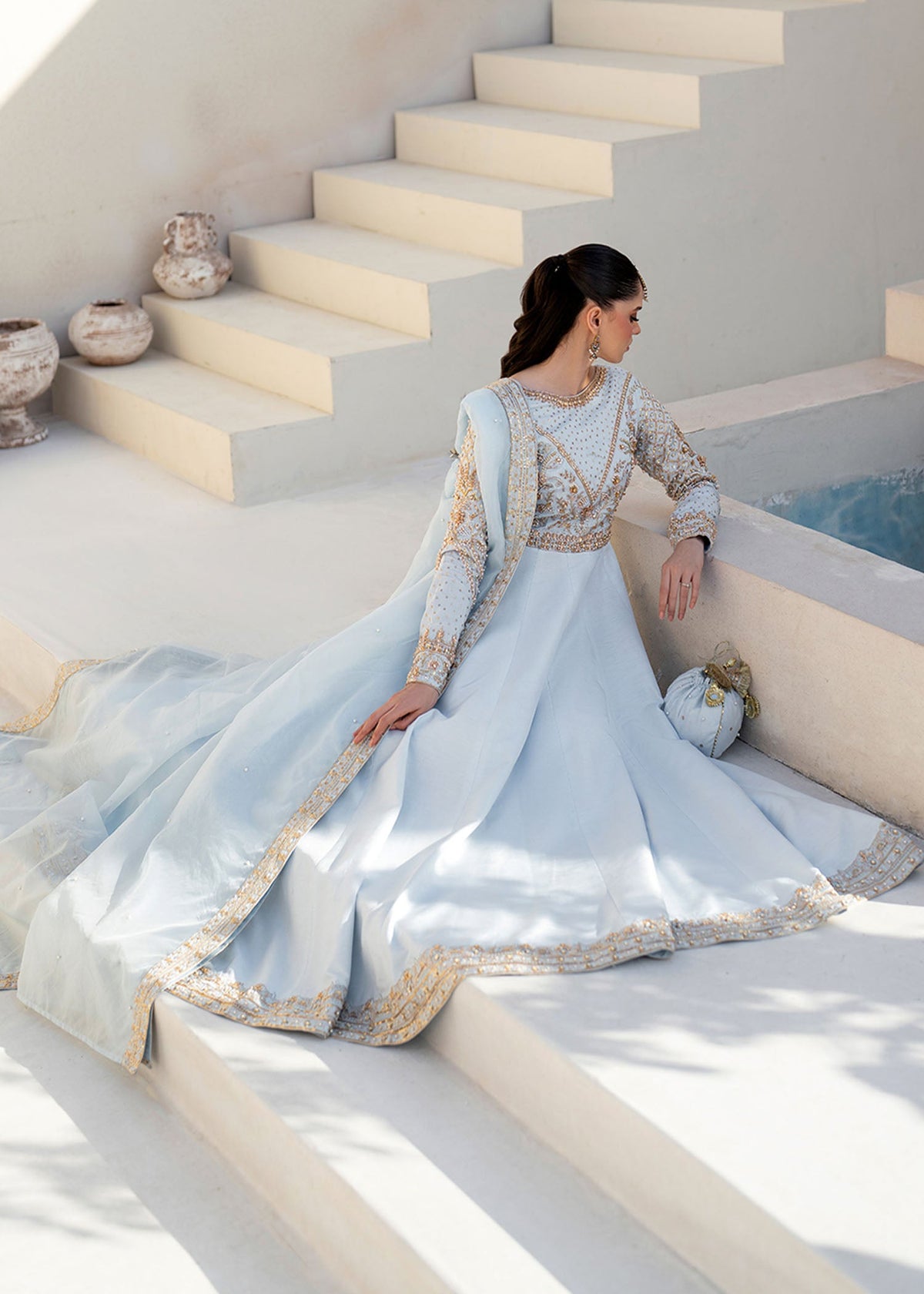 Hoor ice blue pishwas, reference outfit photograph 8 — Made by Mairaz reproduction