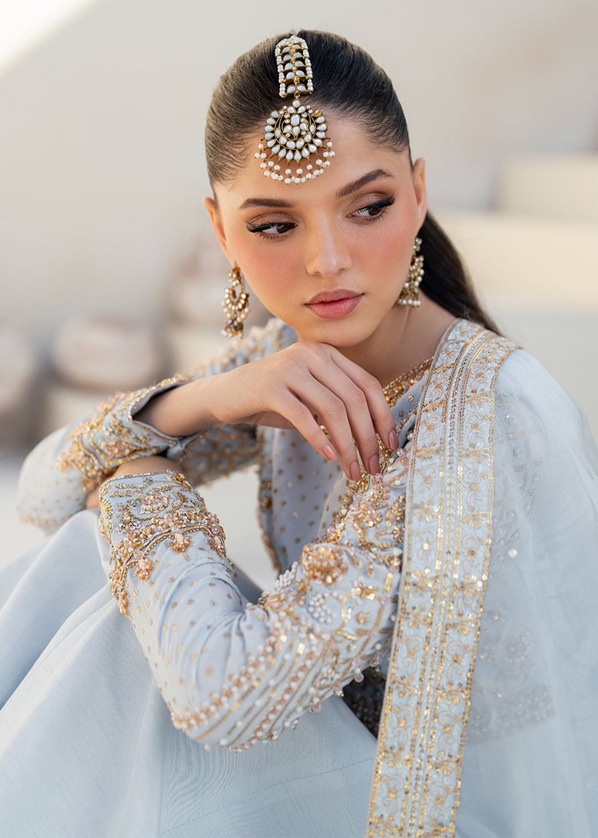 Hoor ice blue pishwas, reference outfit photograph 9 — Made by Mairaz reproduction