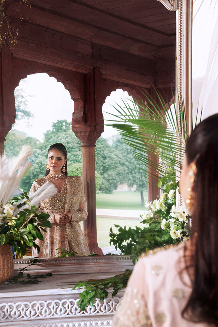 I-265 Meherbano peach maxi, reference outfit photograph 3 — Made by Mairaz reproduction