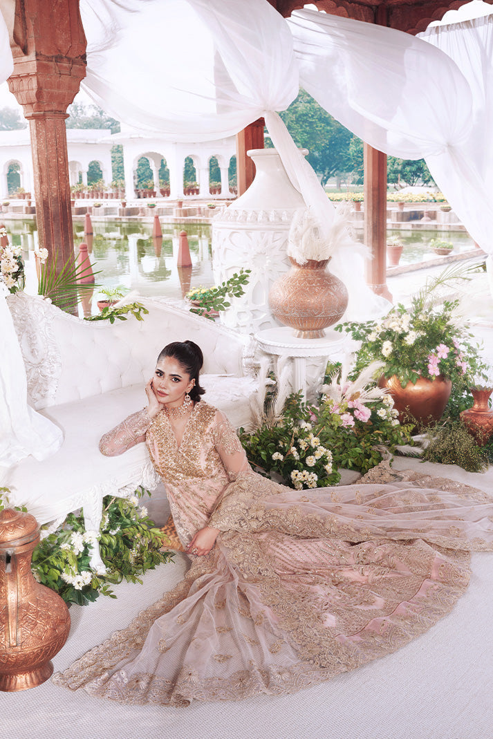 I-265 Meherbano peach maxi, reference outfit photograph 6 — Made by Mairaz reproduction