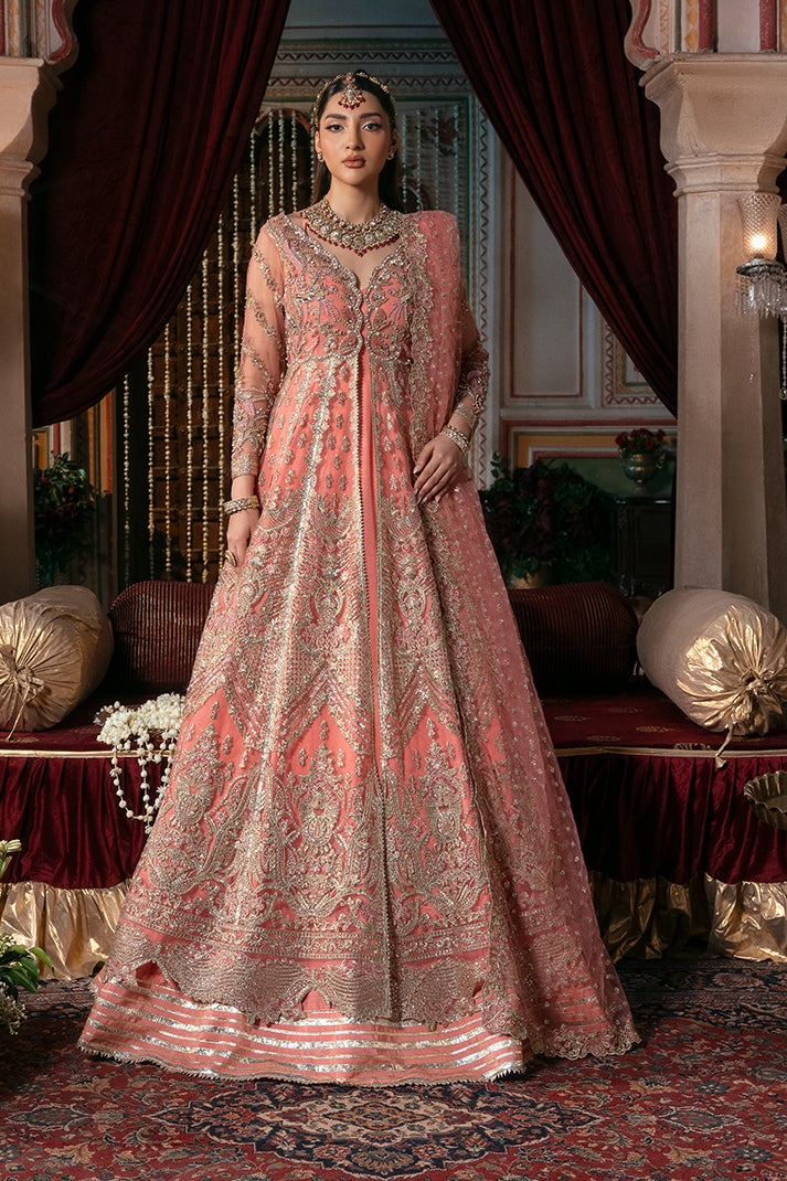 IB-50 Khushbu candy pink maxi / lehenga choli, reference outfit photograph 1 — Made by Mairaz reproduction