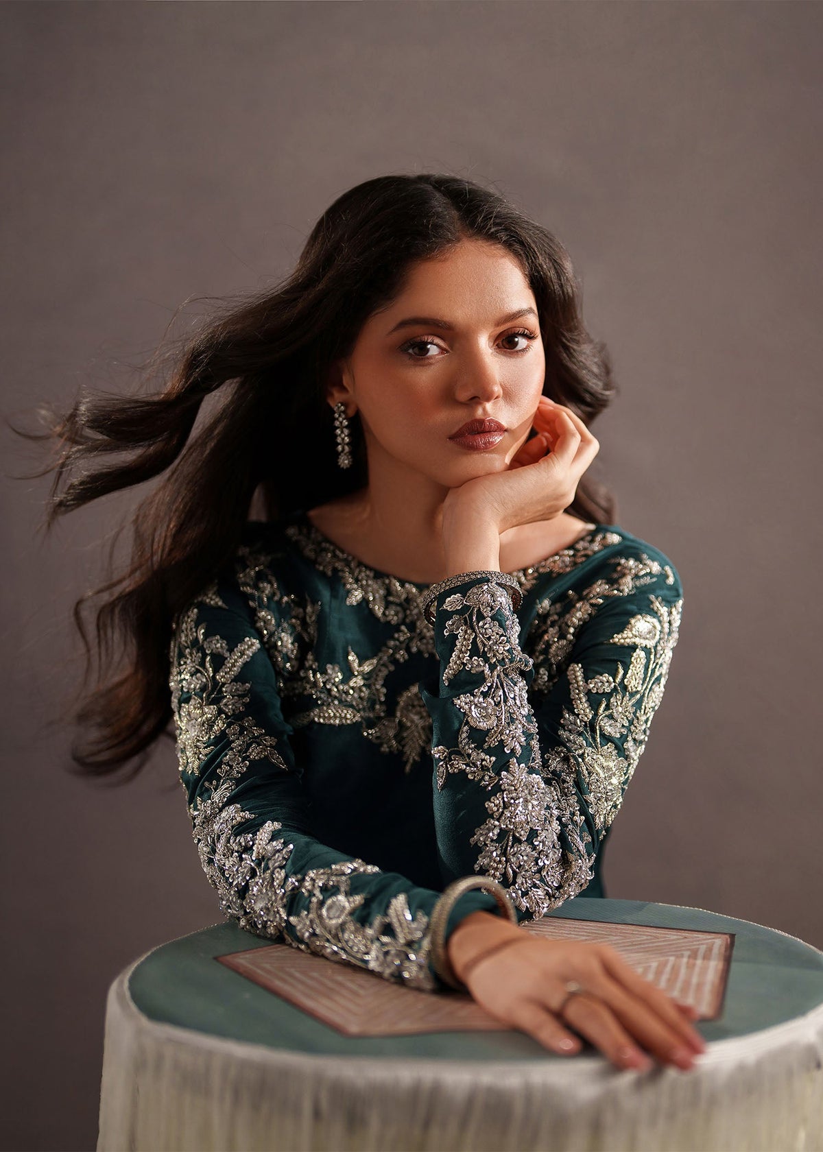 Inara teal green shirt suit, reference outfit photograph 7 — Made by Mairaz reproduction