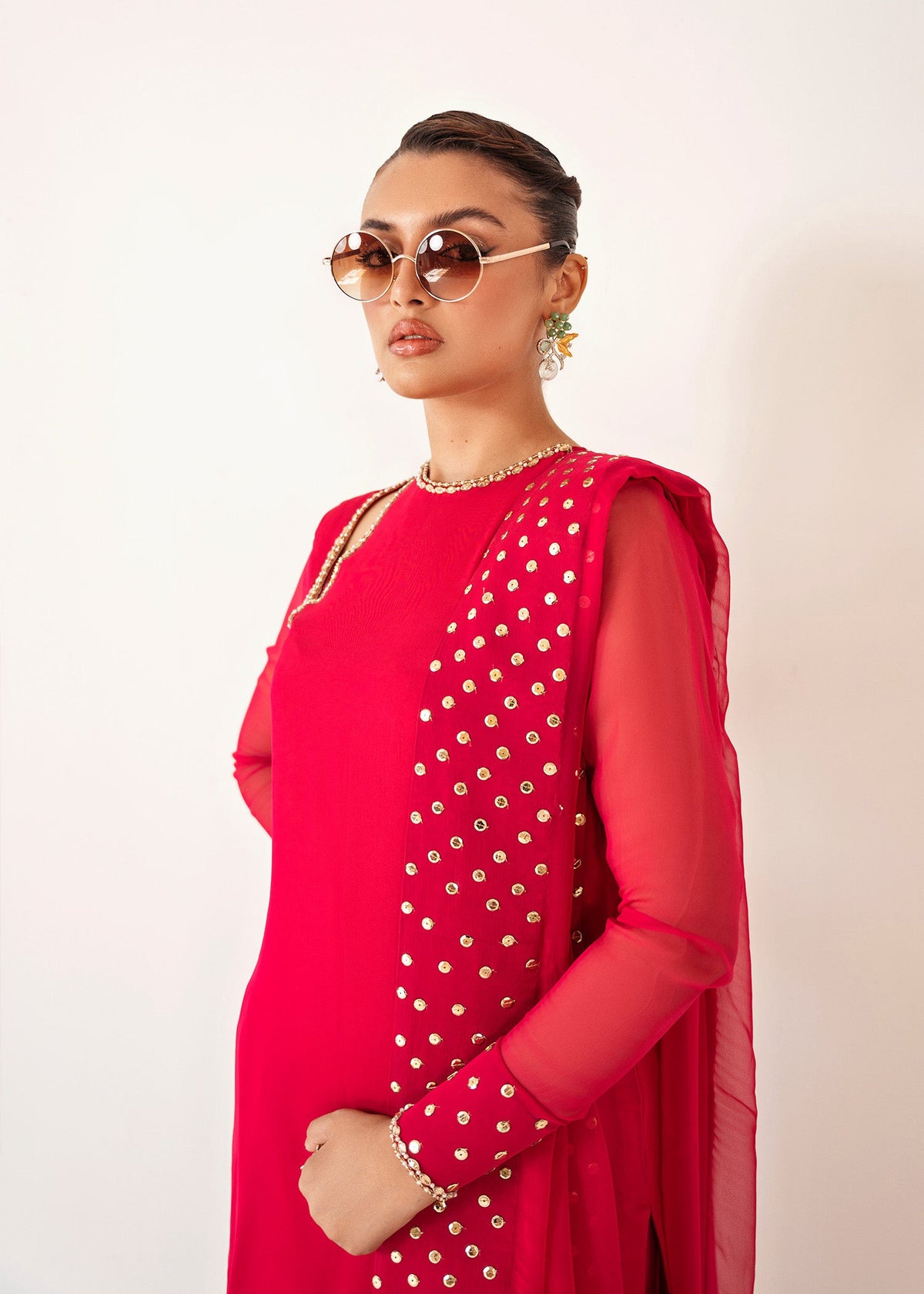 Jasmine candy pink shirt suit, reference outfit photograph 3 — Made by Mairaz reproduction