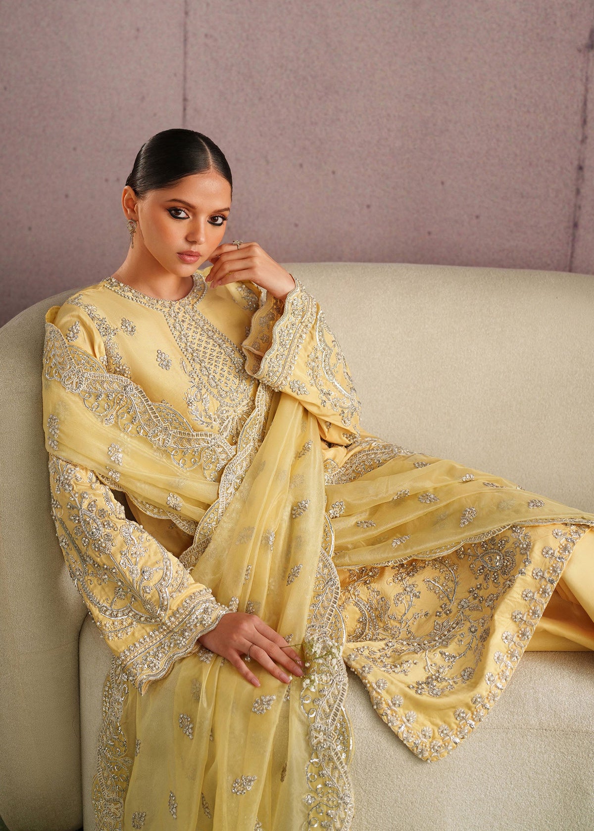 Leora butter yellow shirt suit, reference outfit photograph 7 — Made by Mairaz reproduction