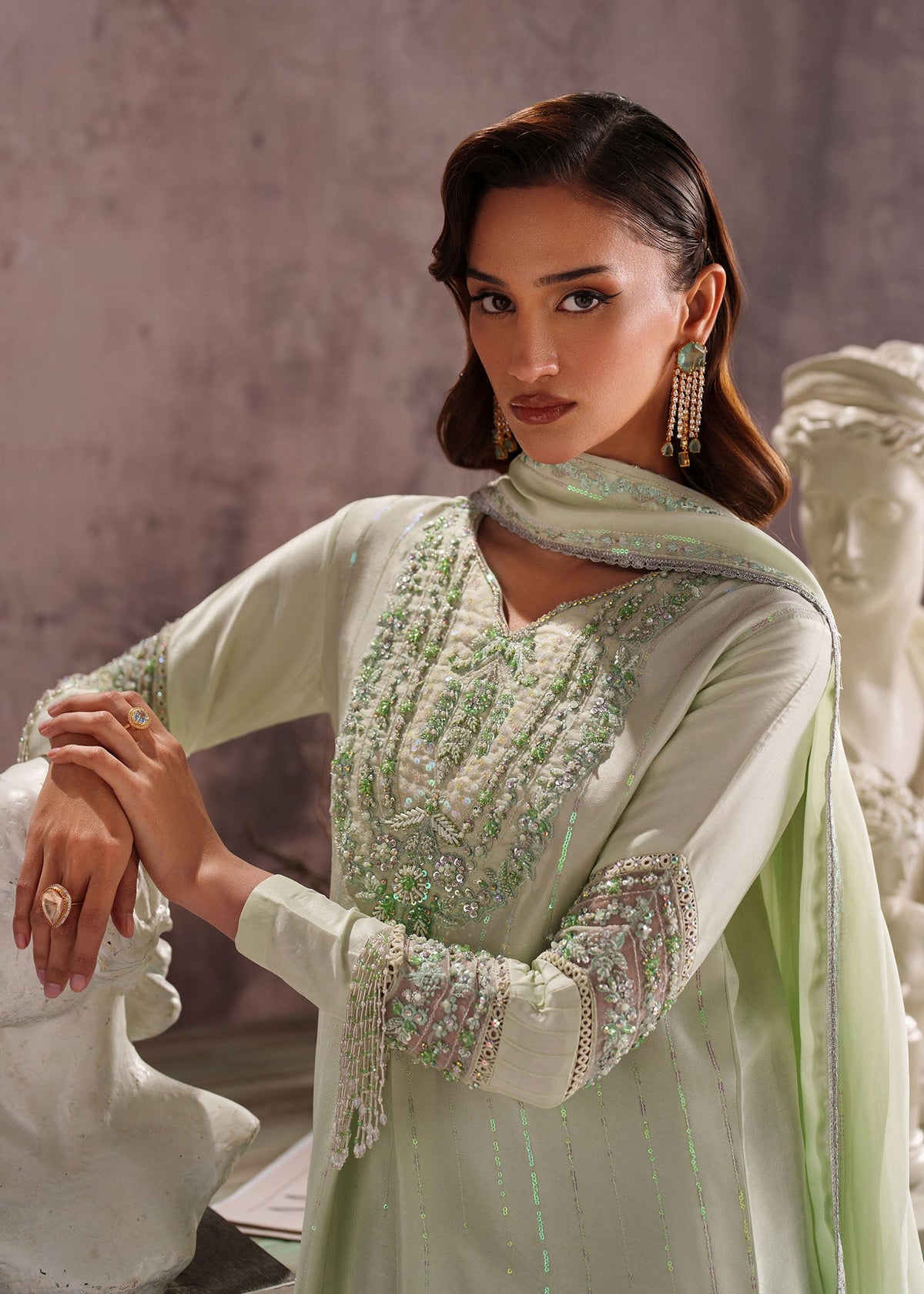 Lirien mint green ombre shirt suit, reference outfit photograph 3 — Made by Mairaz reproduction