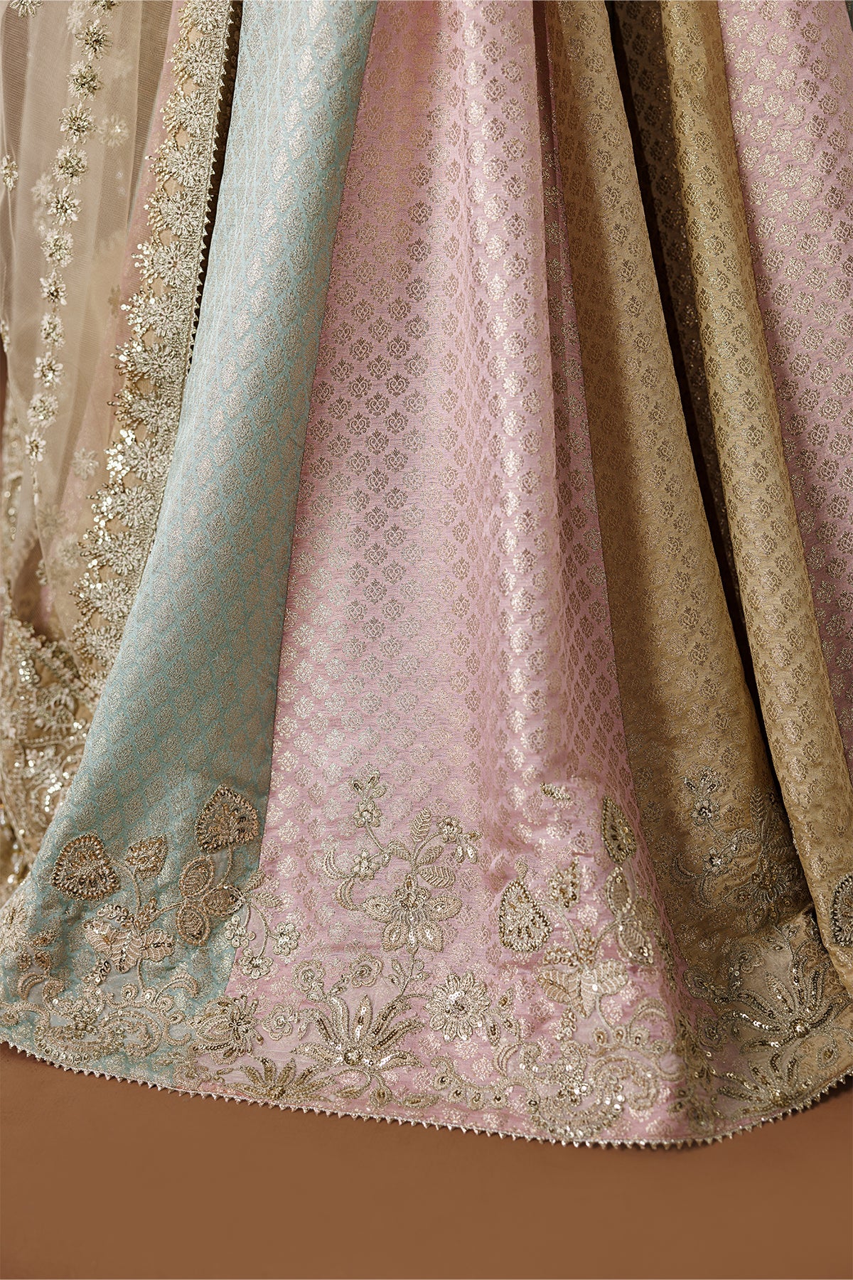 Baroque UF-4435 ivory multicolour gharara — multicolour gharara detail, design reference
