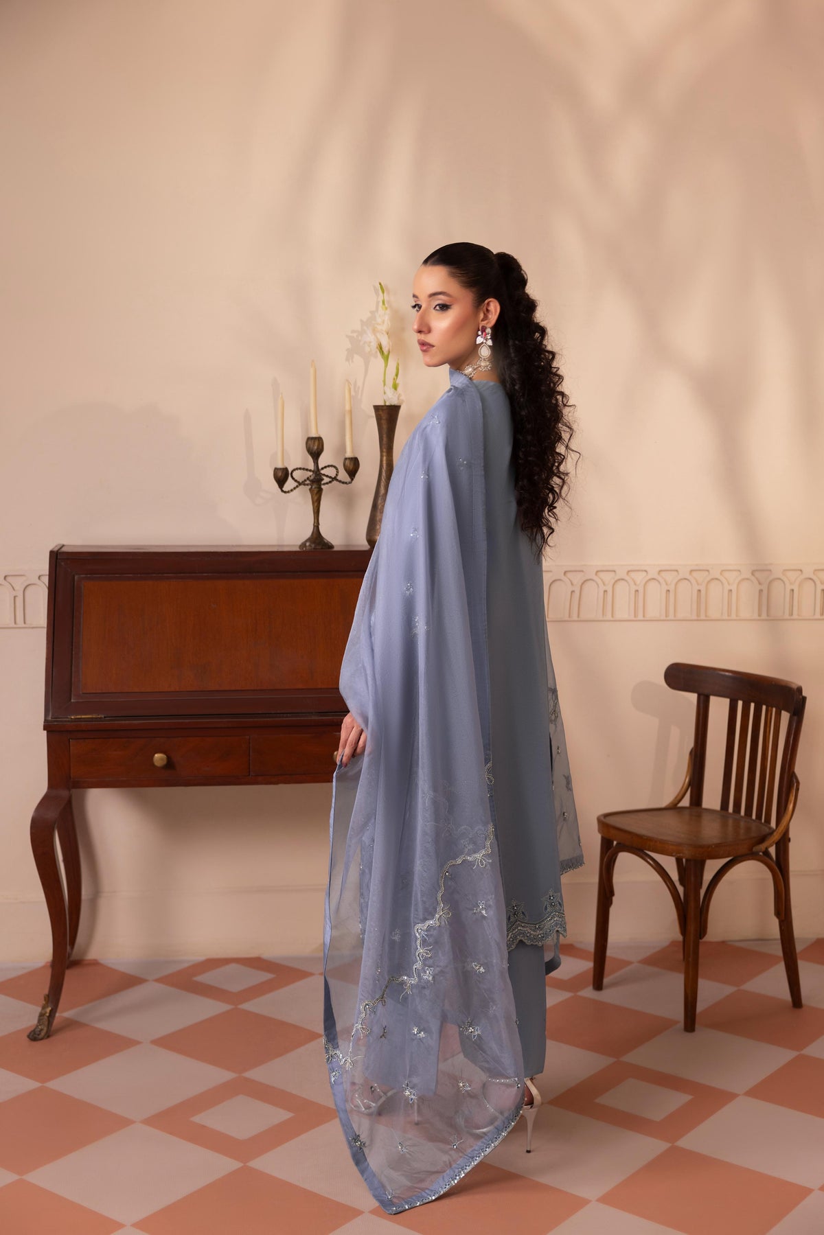 Lunara, made by MAIRAZ — back and dupatta, design reference