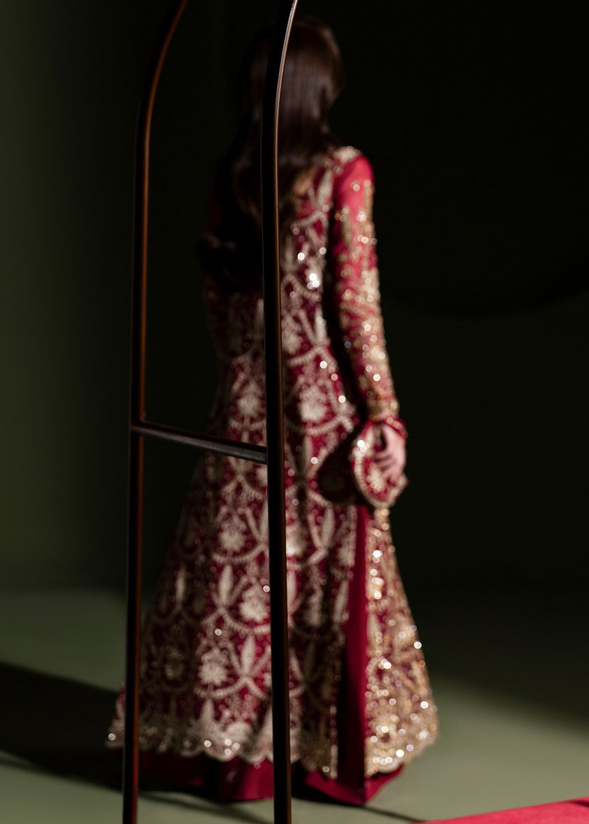 Luxe ruby red shirt suit, reference outfit photograph 8 — Made by Mairaz reproduction