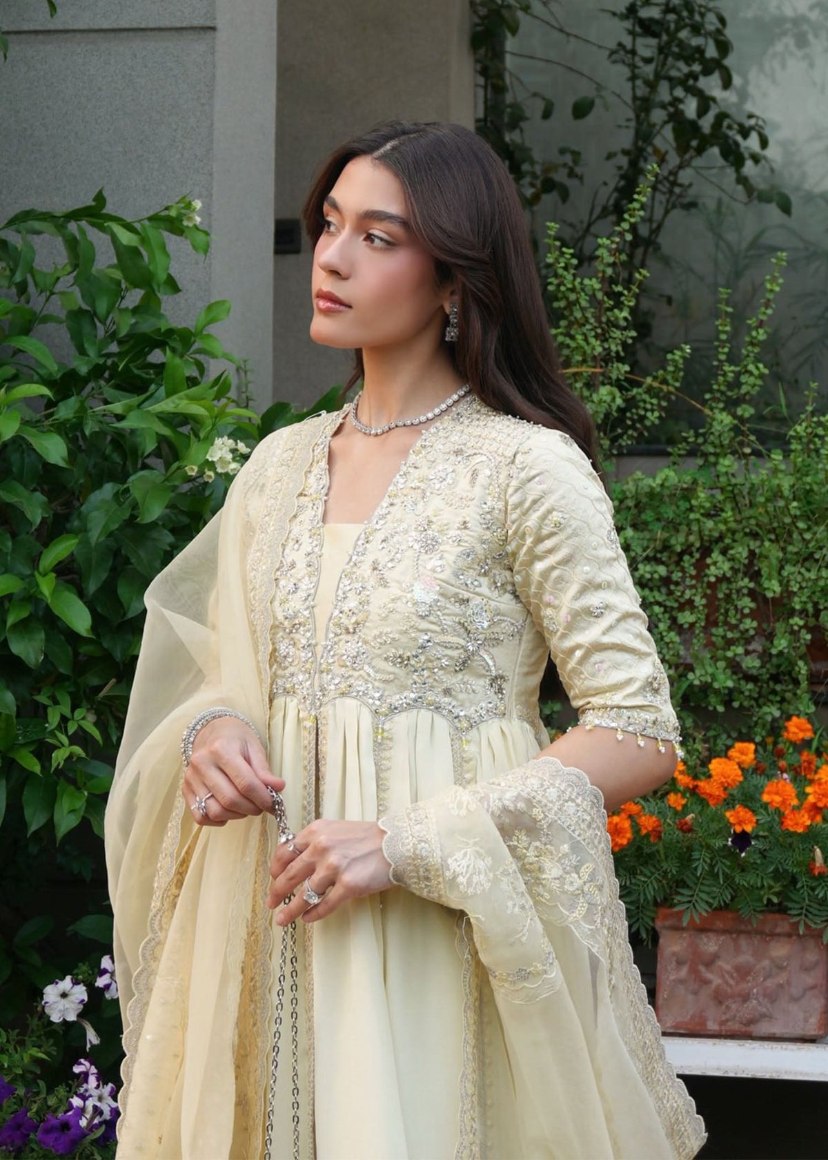 Maelys butter yellow open gown, reference outfit photograph 11 — Made by Mairaz reproduction