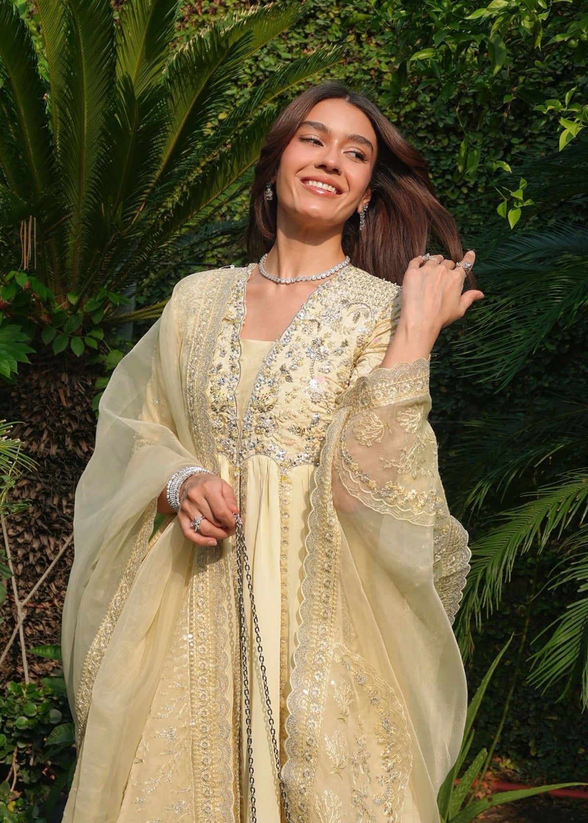 Maelys butter yellow open gown, reference outfit photograph 18 — Made by Mairaz reproduction