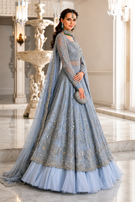 Maria B – Bridal Maxi Net Lehenga Style — source-design reference, additional view 2