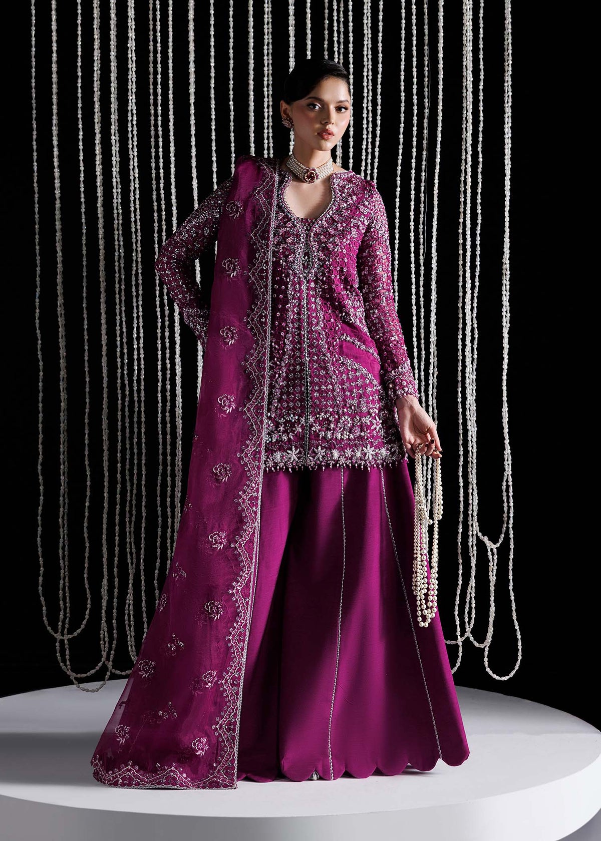 Marylin purple shirt suit, reference outfit photograph 1 — Made by Mairaz reproduction