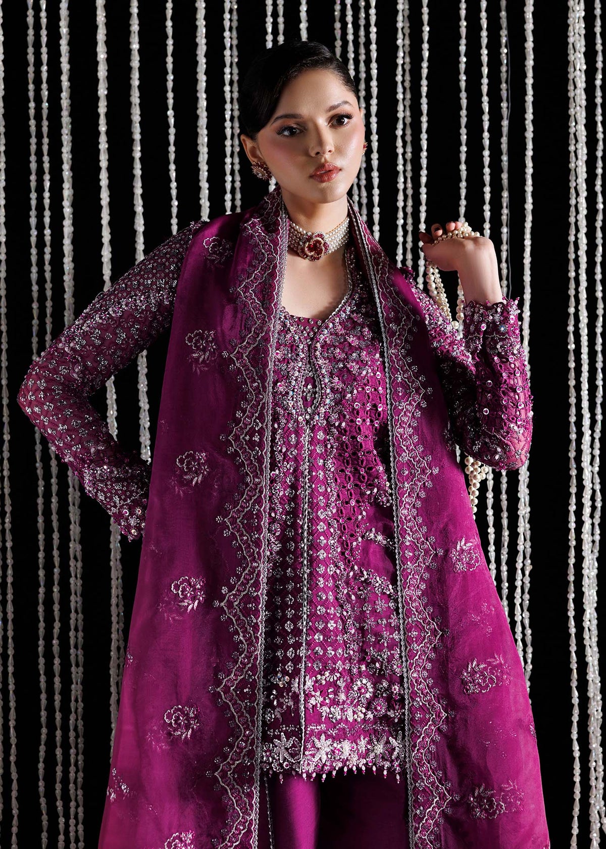 Marylin purple shirt suit, reference outfit photograph 2 — Made by Mairaz reproduction