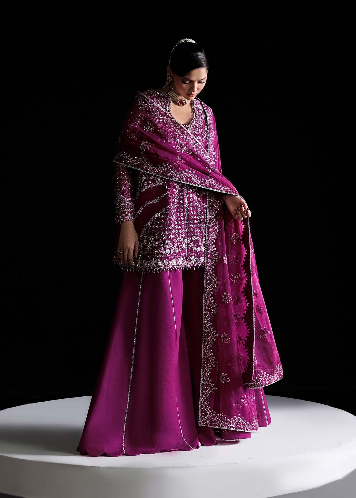 Marylin purple shirt suit, reference outfit photograph 7 — Made by Mairaz reproduction