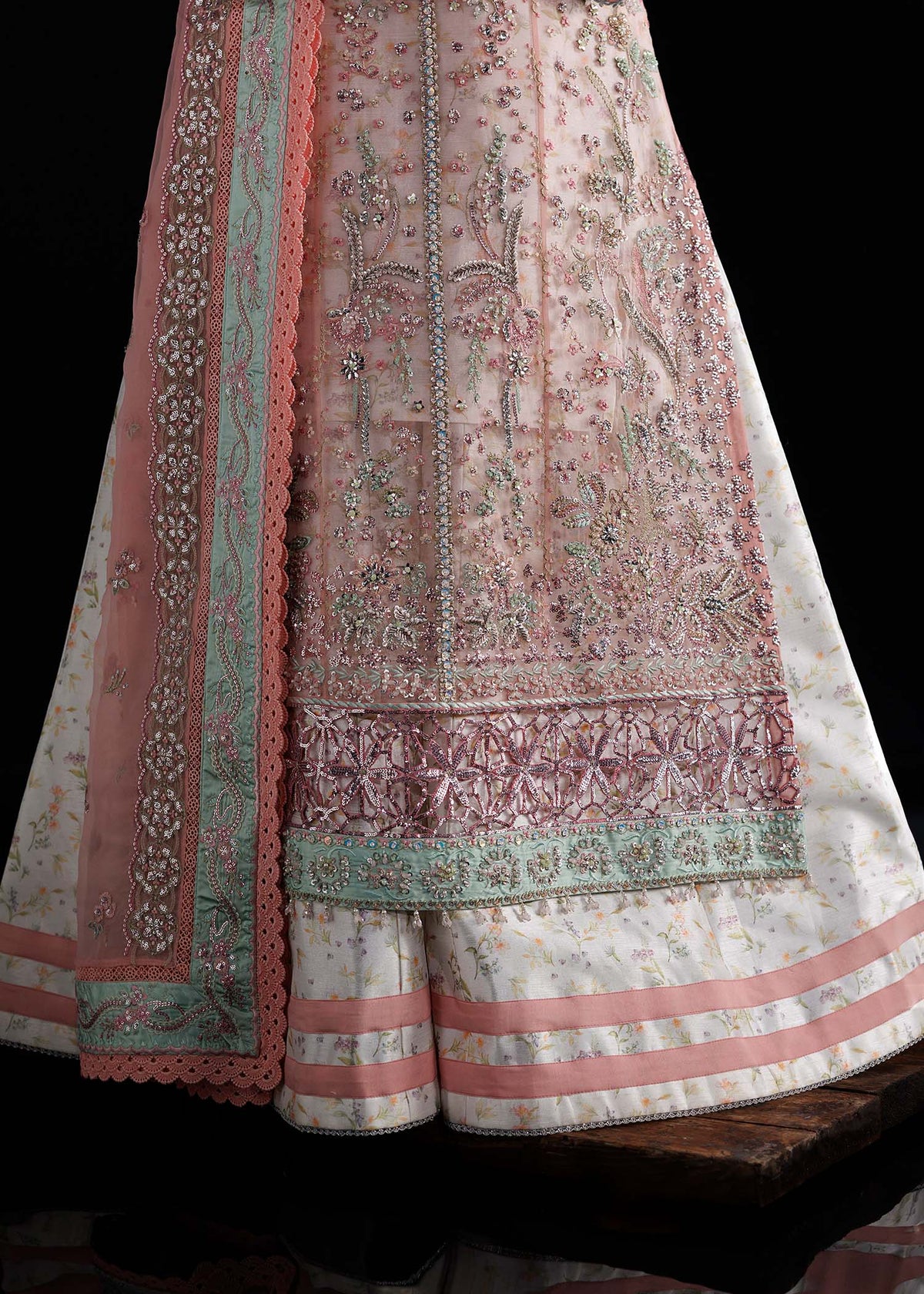 Mehmal pink long shirt suit, reference outfit photograph 4 — Made by Mairaz reproduction