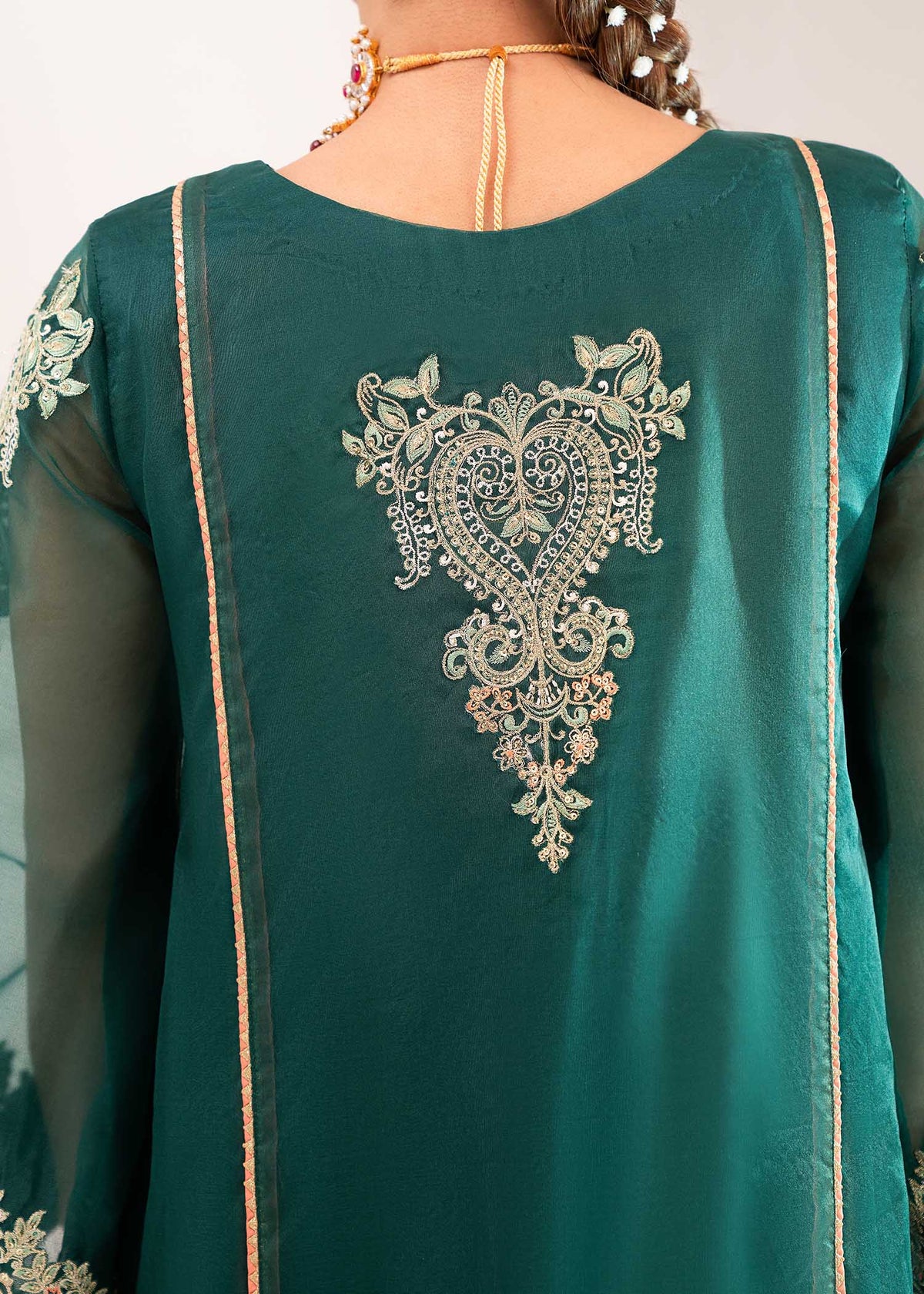 Mehrmaa bottle green shirt suit, reference outfit photograph 5 — Made by Mairaz reproduction