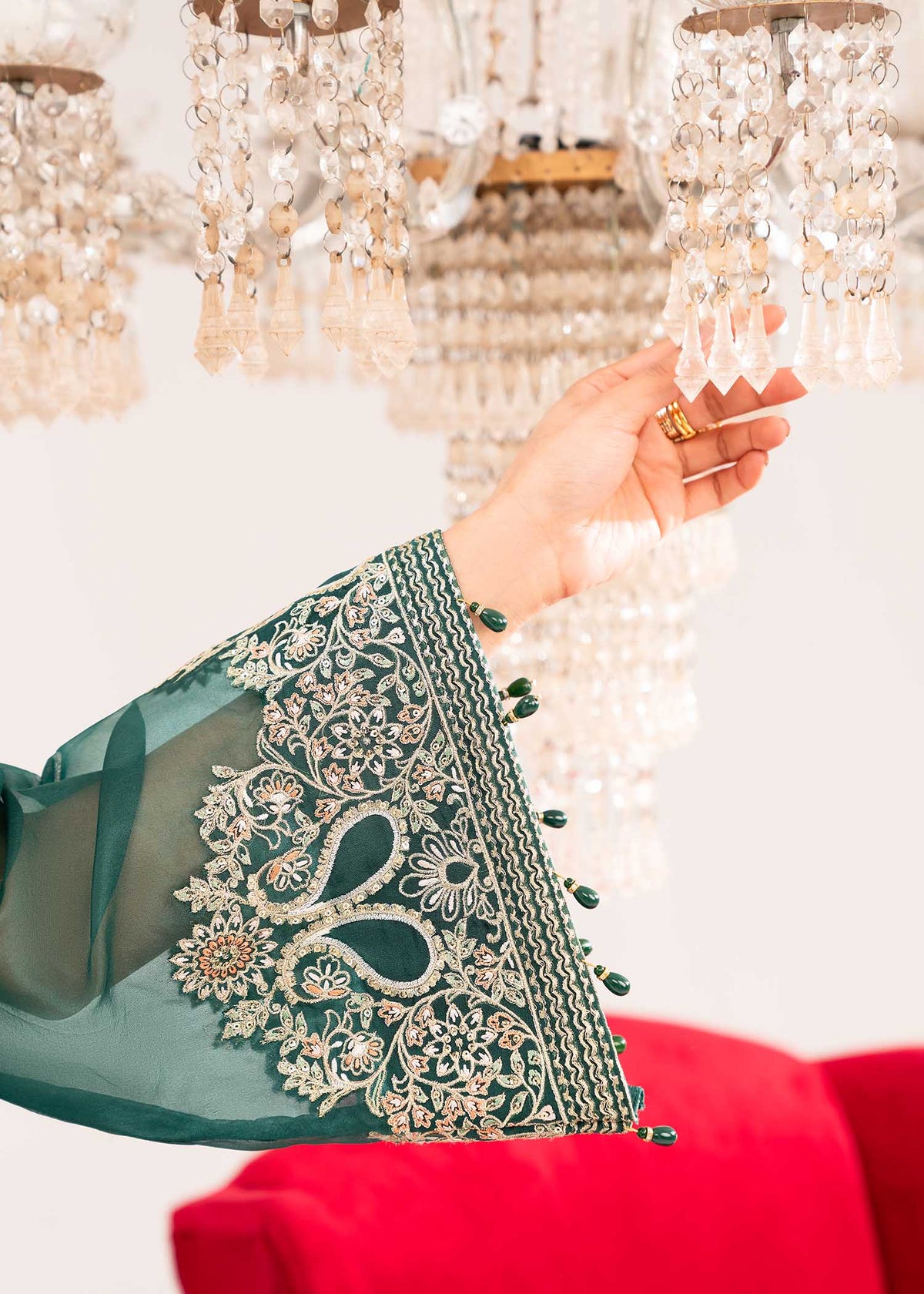 Mehrmaa bottle green shirt suit, reference outfit photograph 9 — Made by Mairaz reproduction