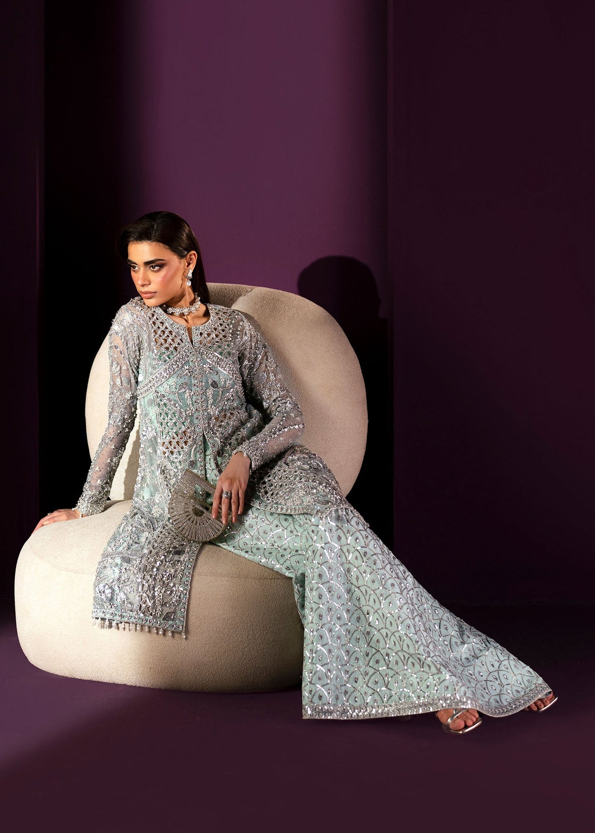 Nyah turquoise shirt suit, reference outfit photograph 10 — Made by Mairaz reproduction