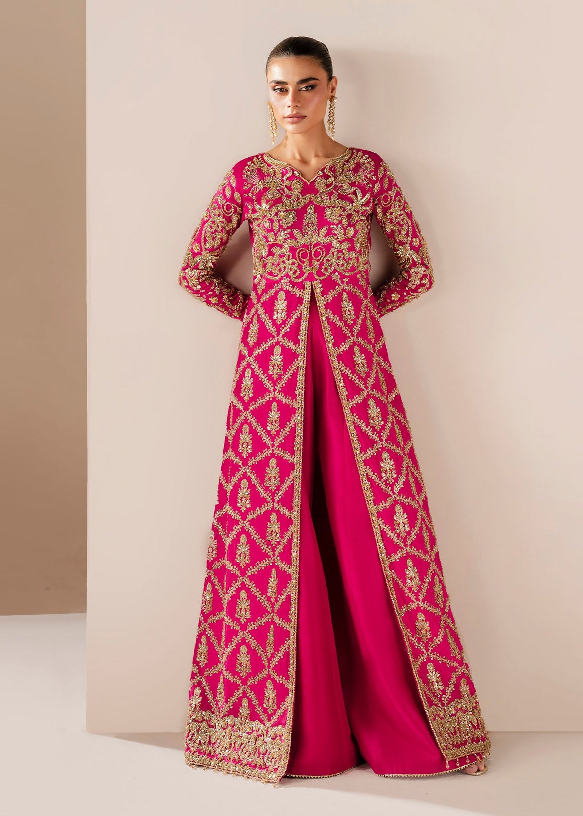Ornella deep pink shirt suit, reference outfit photograph 10 — Made by Mairaz reproduction